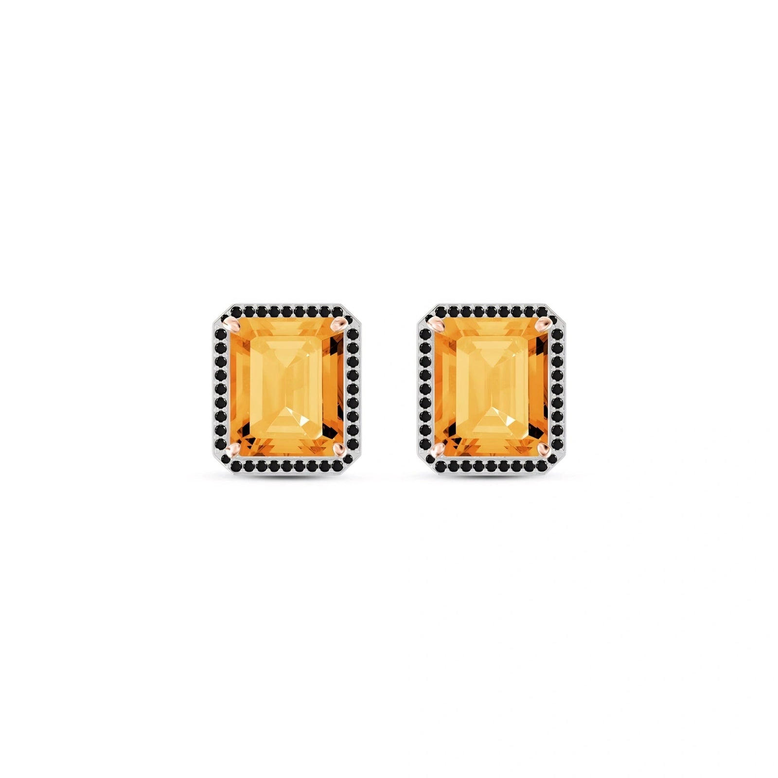Rose Gold Earrings Citrine 10K — Faustina