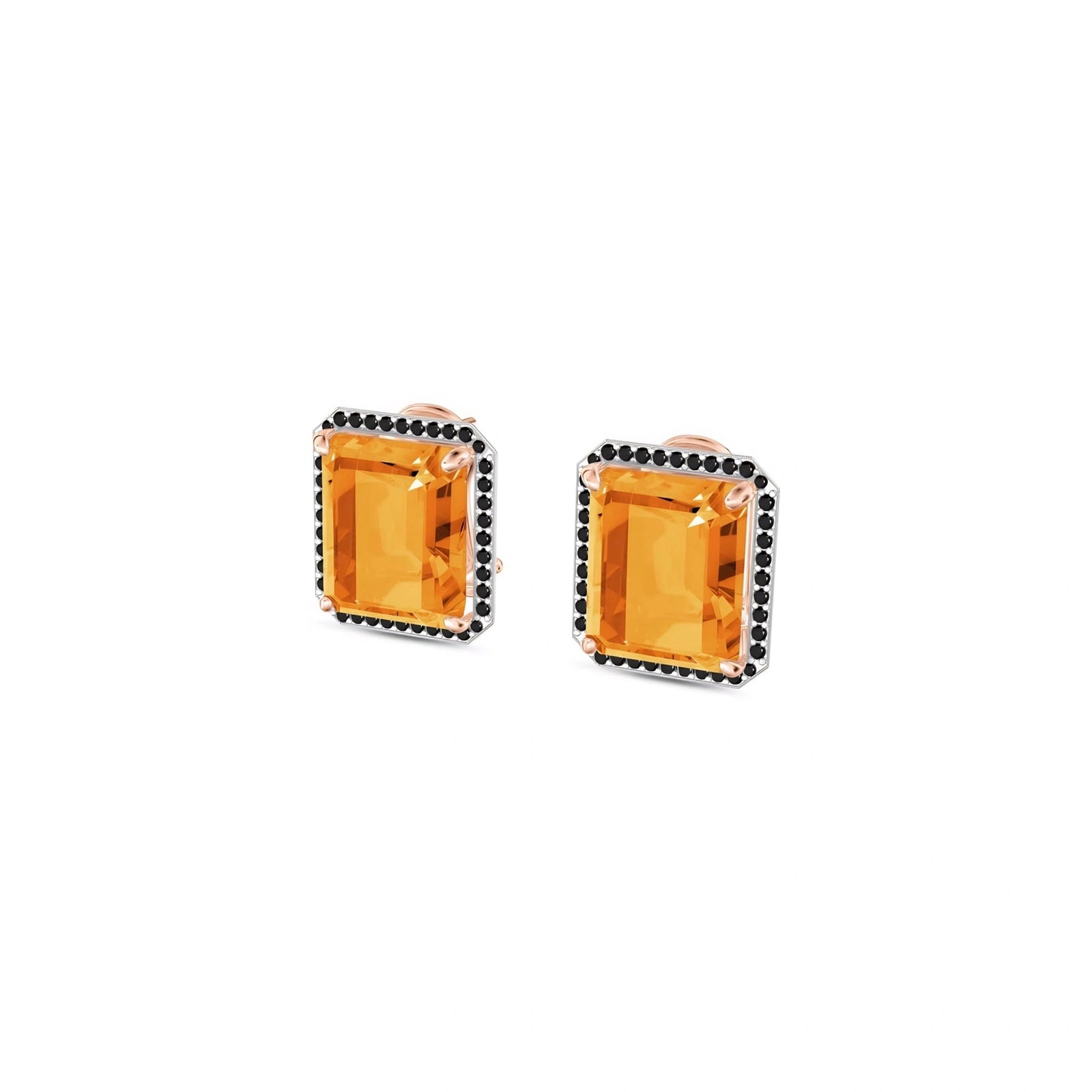 Rose Gold Earrings Citrine 10K — Faustina