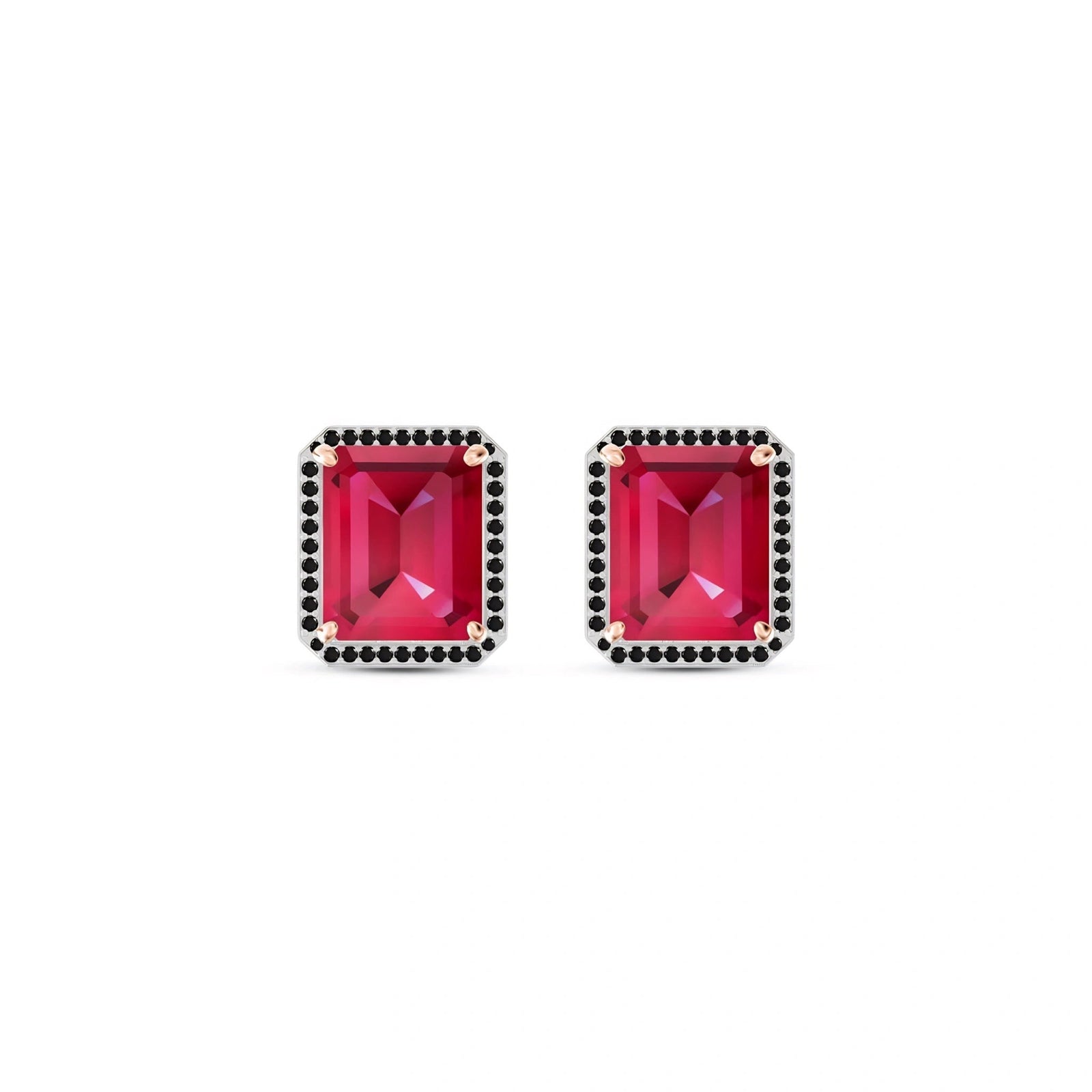 Rose Gold Earrings Ruby 10K — Faustina