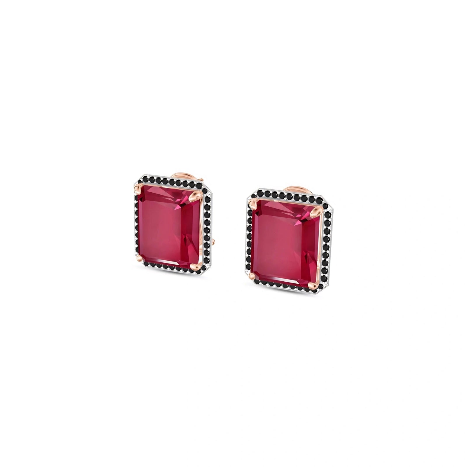 Rose Gold Earrings Ruby 10K — Faustina