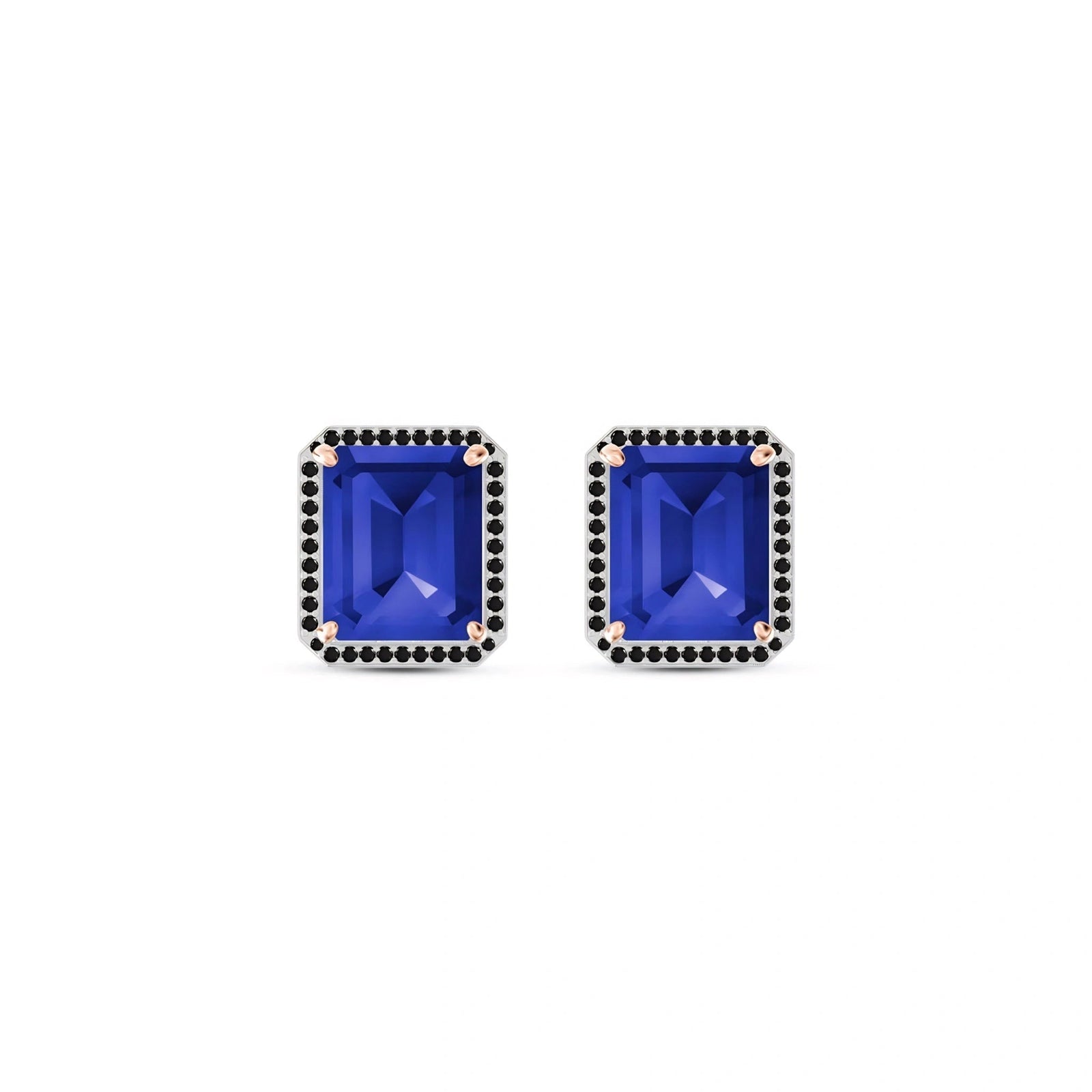 Rose Gold Earrings Sapphire 10K — Faustina
