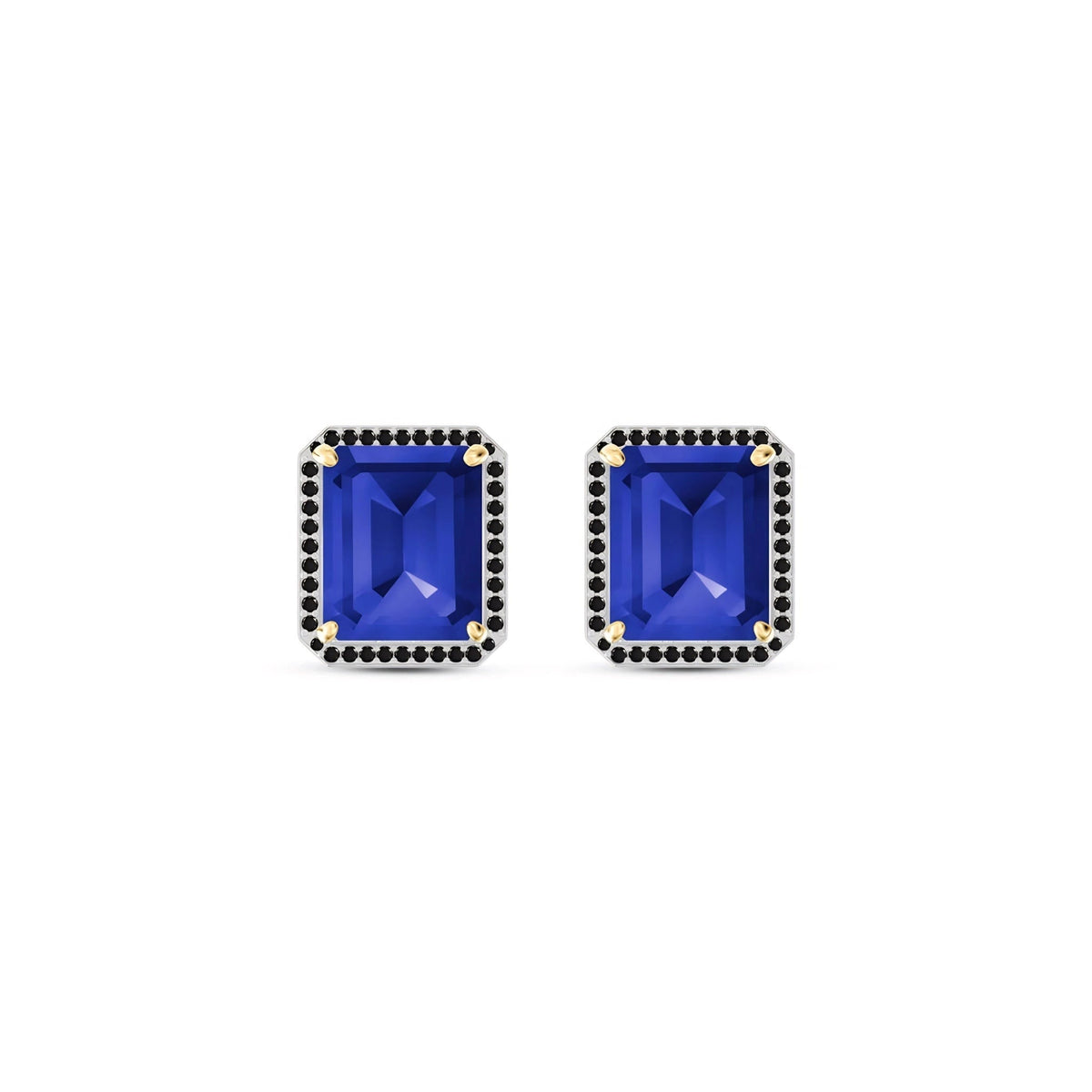 Yellow Gold Earrings Sapphire 10K — Faustina