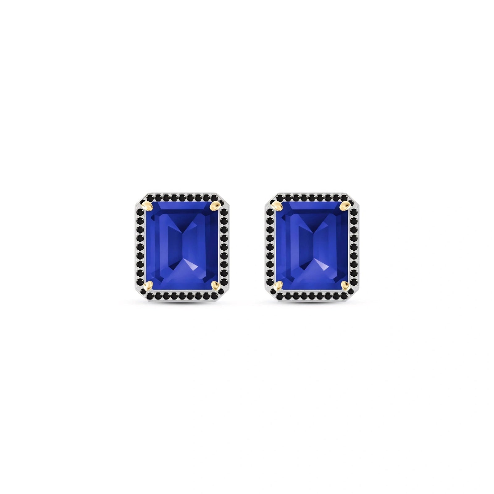 Yellow Gold Earrings Sapphire 10K — Faustina