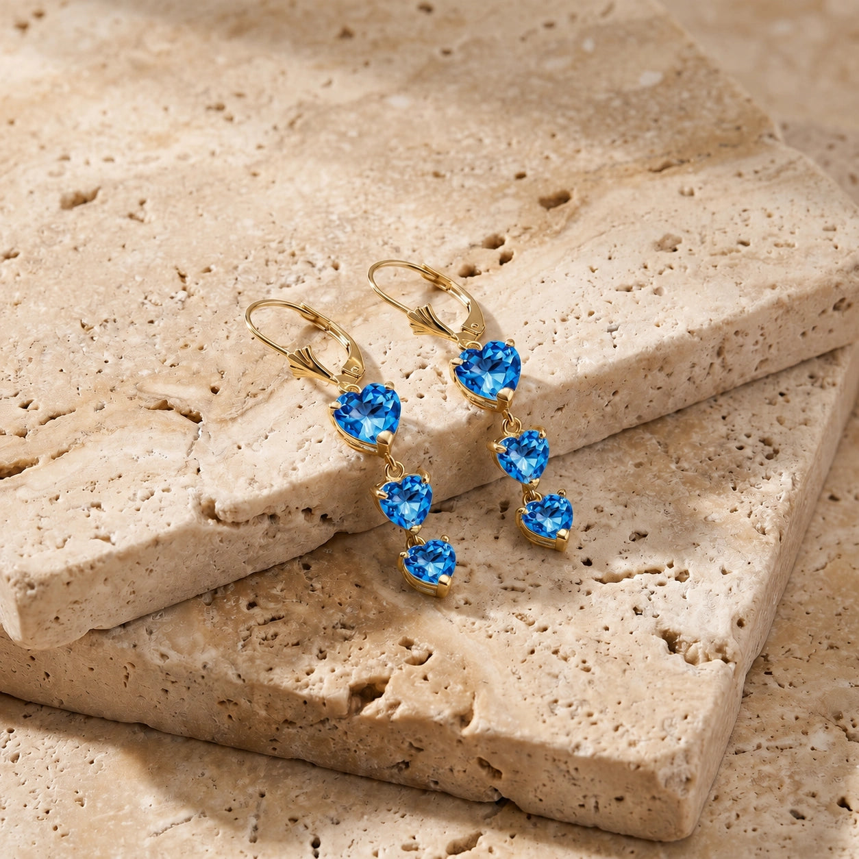 Yellow Gold Blue Topaz — Mariaannunziata