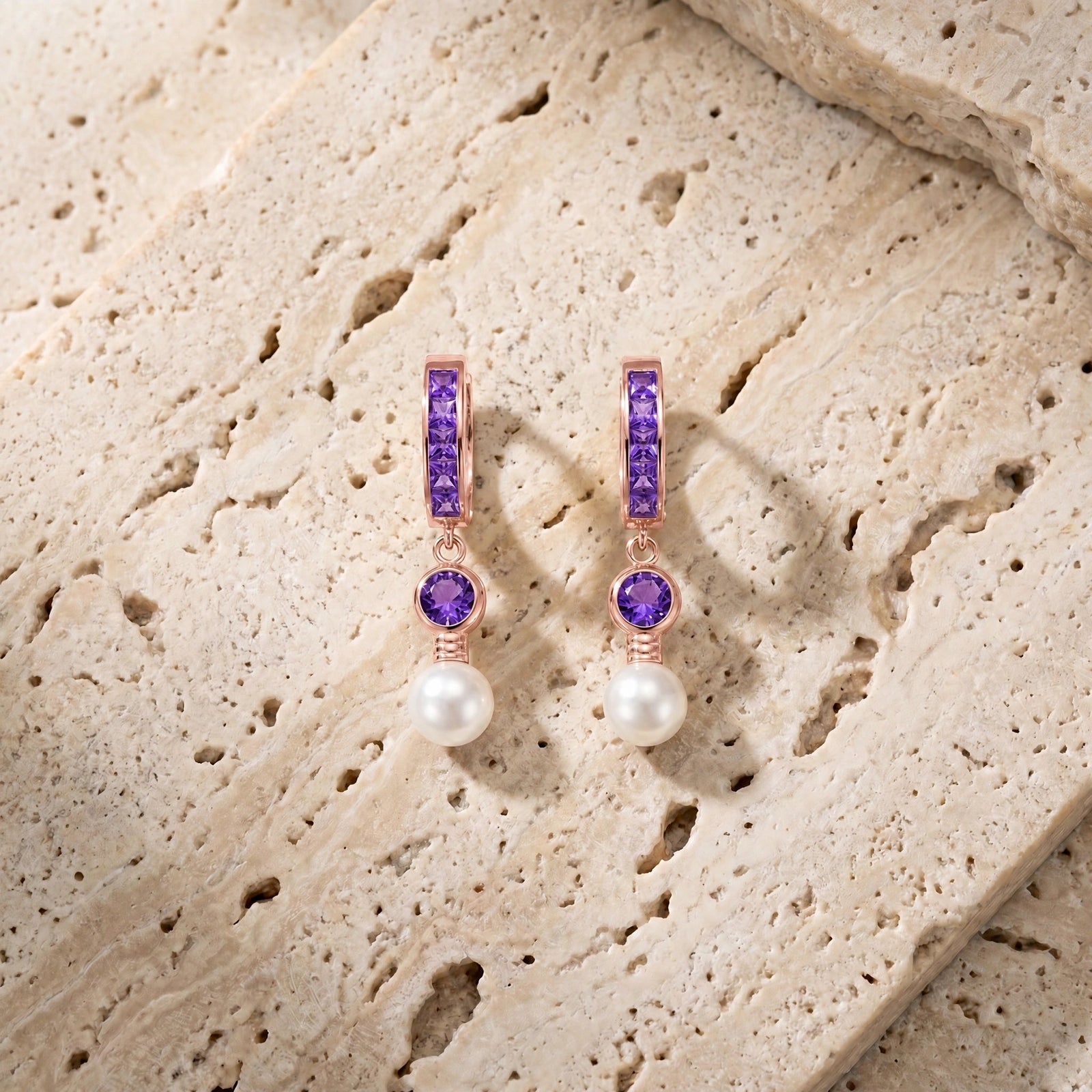 Rose Gold Amethyst & Pearl — Mariaantonella