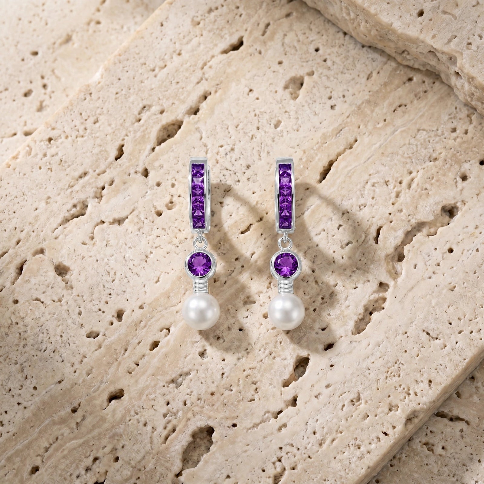 White Gold Amethyst & Pearl — Mariaantonella