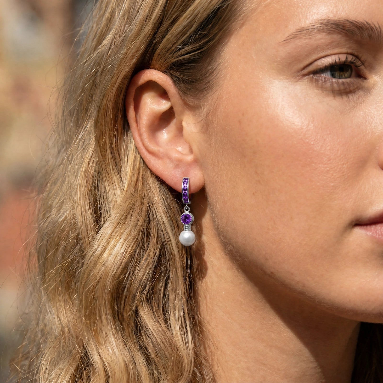 White Gold Amethyst & Pearl — Mariaantonella