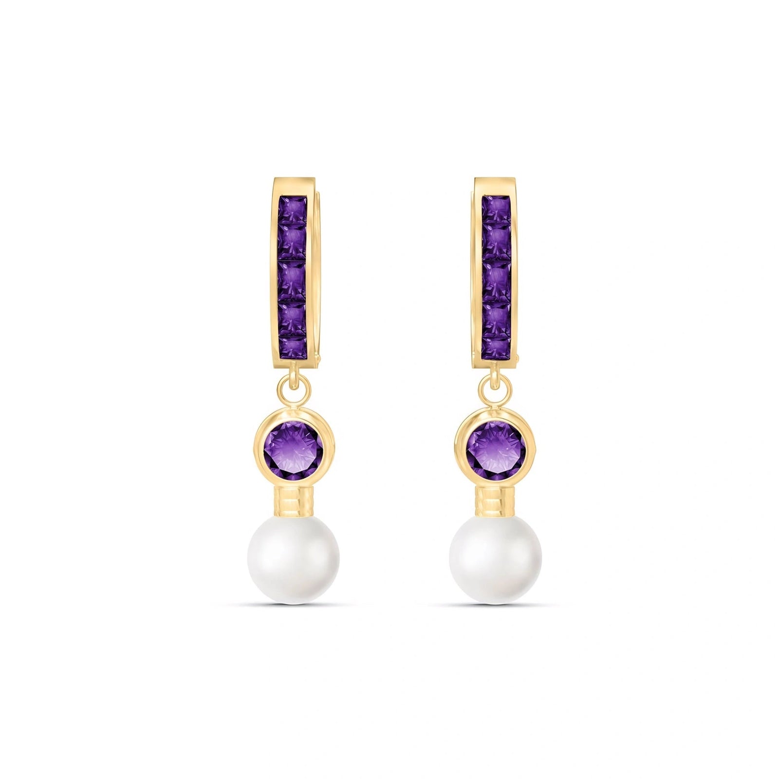 Yellow Gold Amethyst & Pearl — Mariaantonella