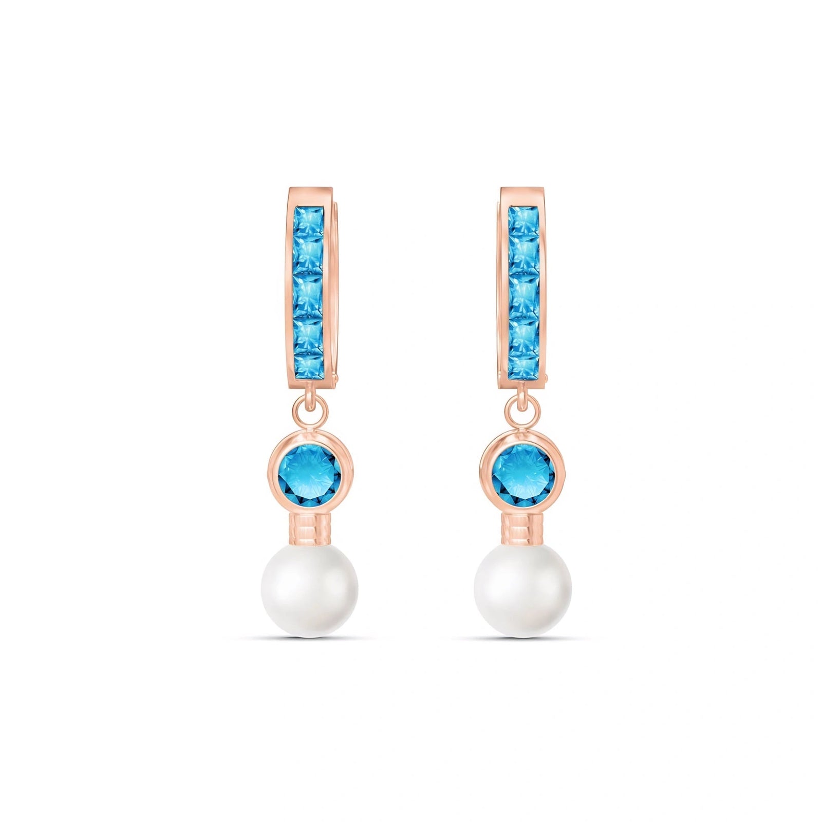 Rose Gold Blue Topaz & Pearl — Mariaantonella