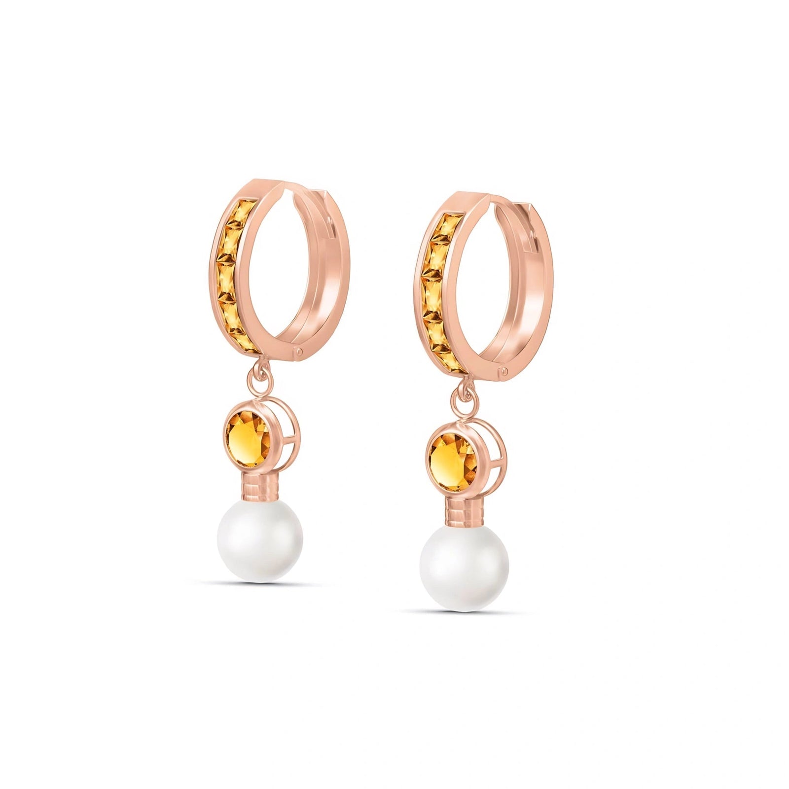 Rose Gold Citrine & Pearl — Mariaantonella