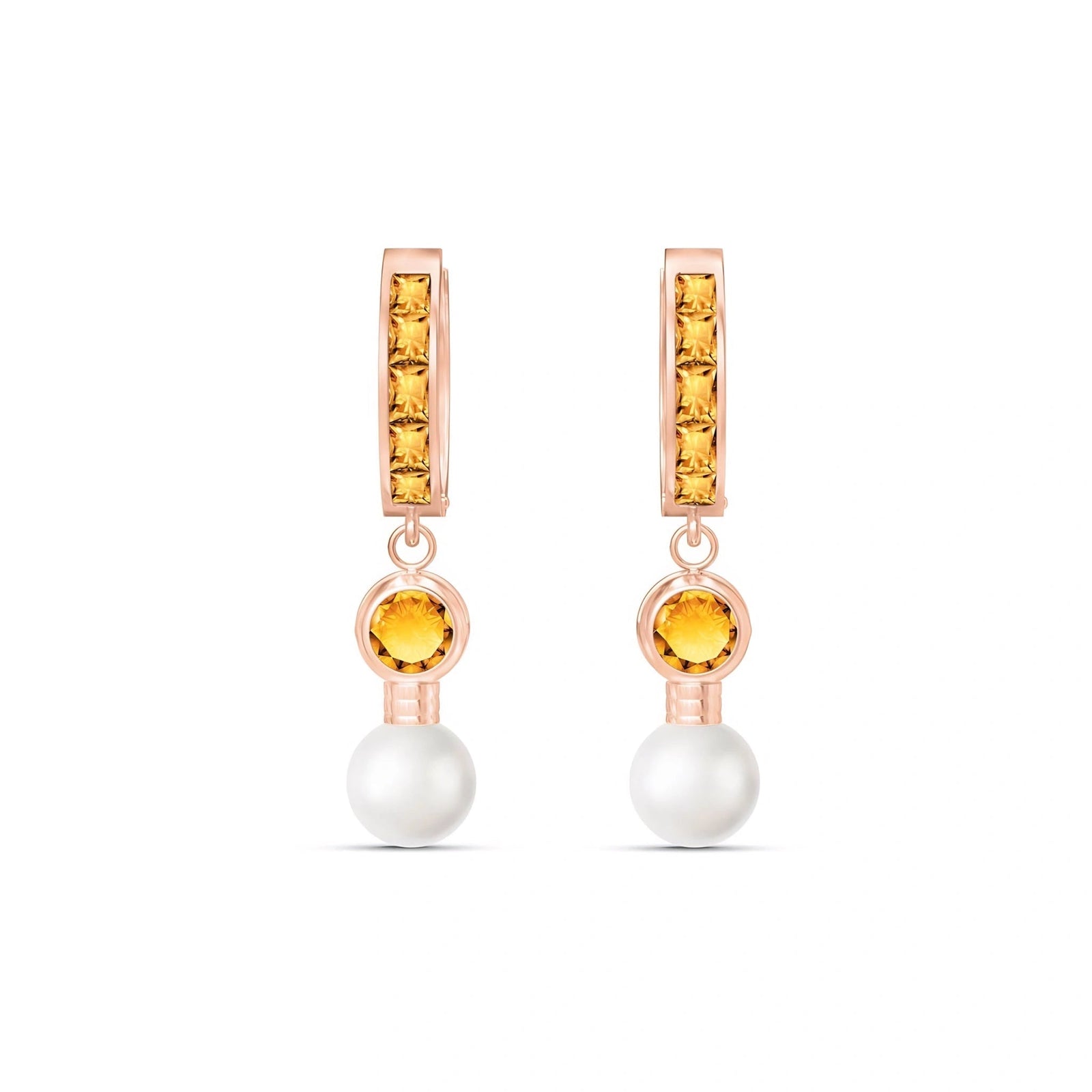 Rose Gold Citrine & Pearl — Mariaantonella