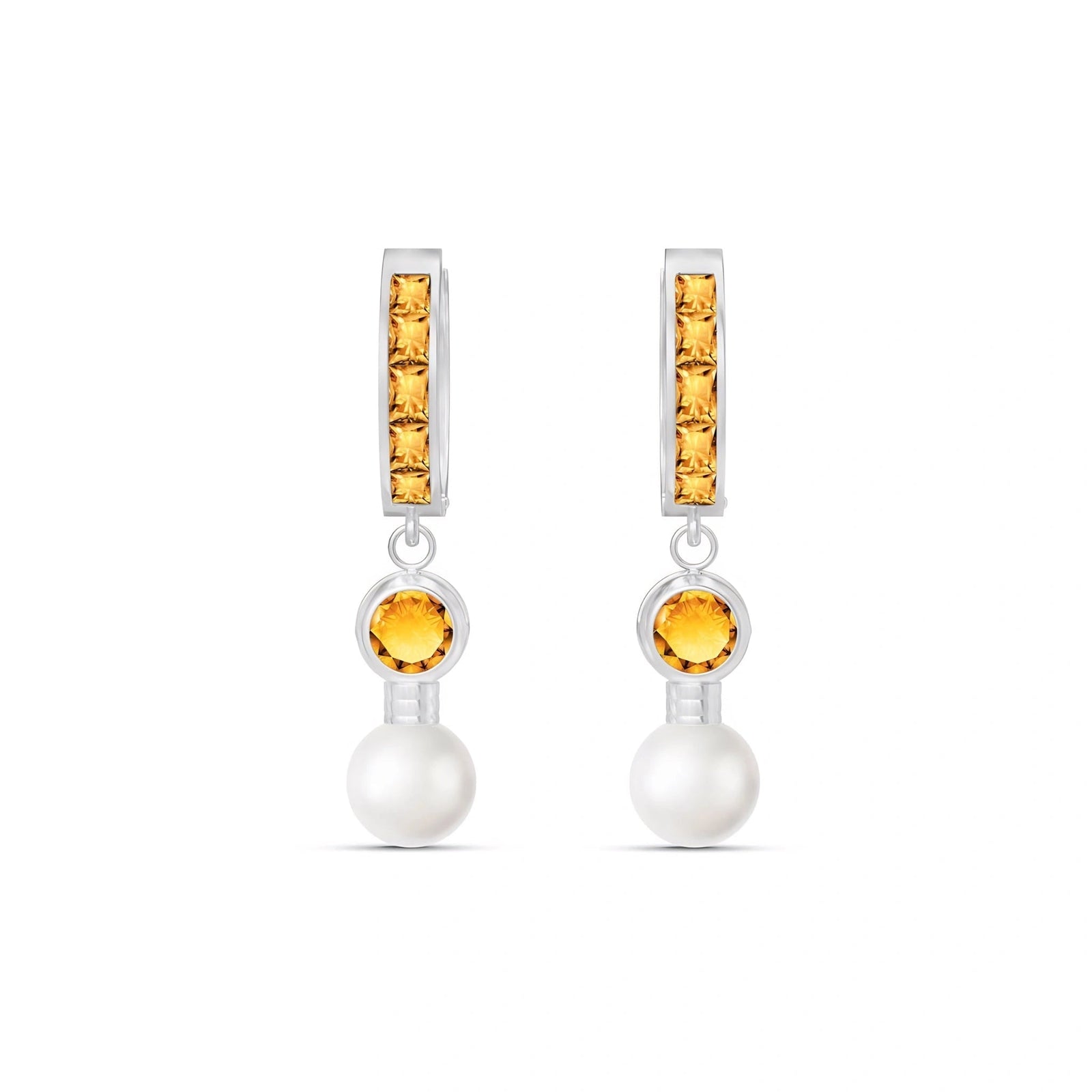 White Gold Citrine & Pearl — Mariaantonella