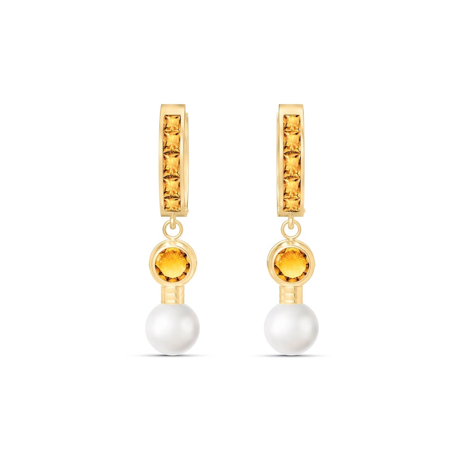 Yellow Gold Citrine & Pearl — Mariaantonella