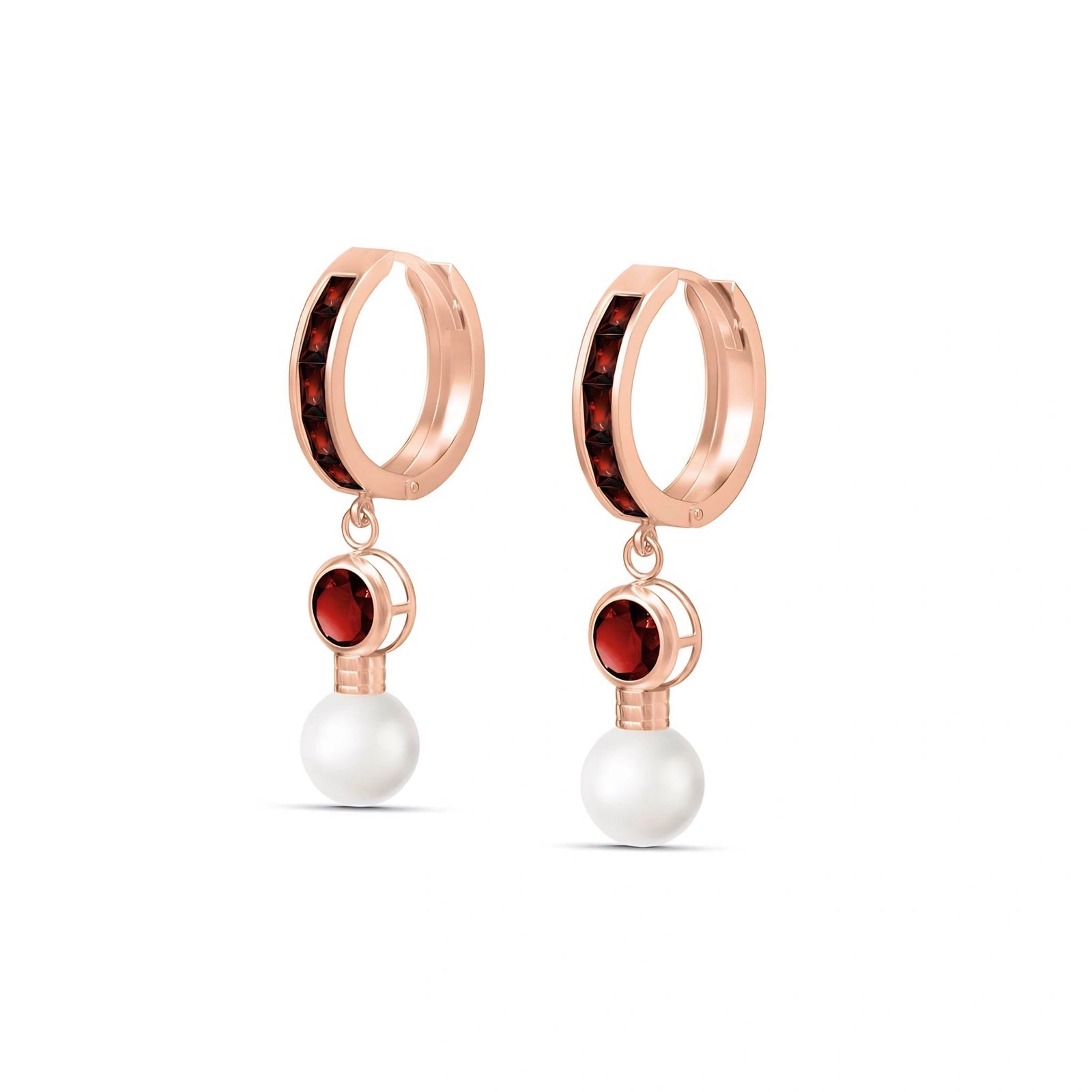 Rose Gold Garnet & Pearl — Mariaantonella