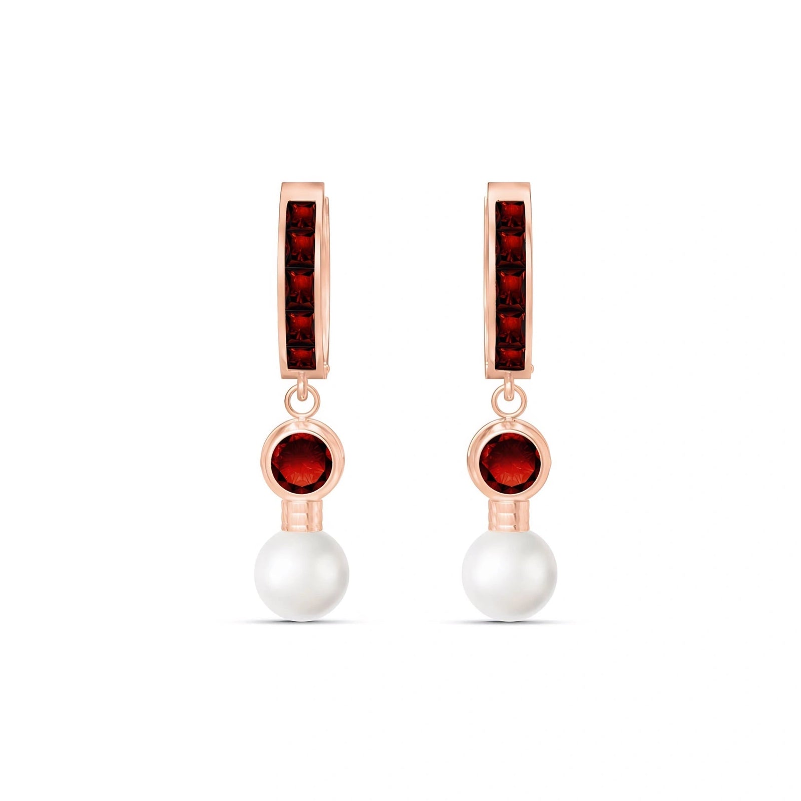 Rose Gold Garnet & Pearl — Mariaantonella