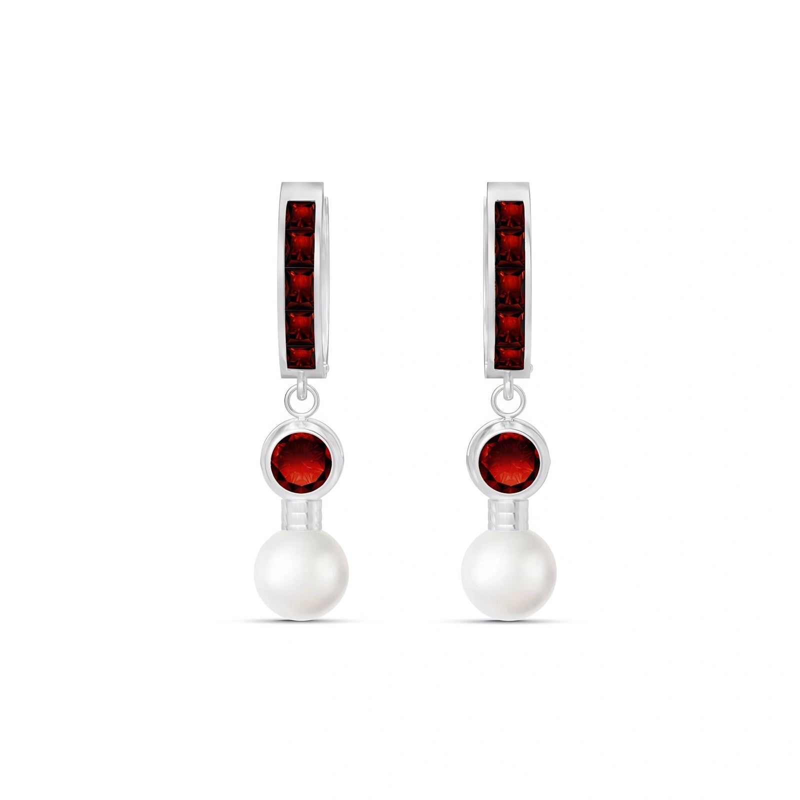 White Gold Garnet & Pearl — Mariaantonella