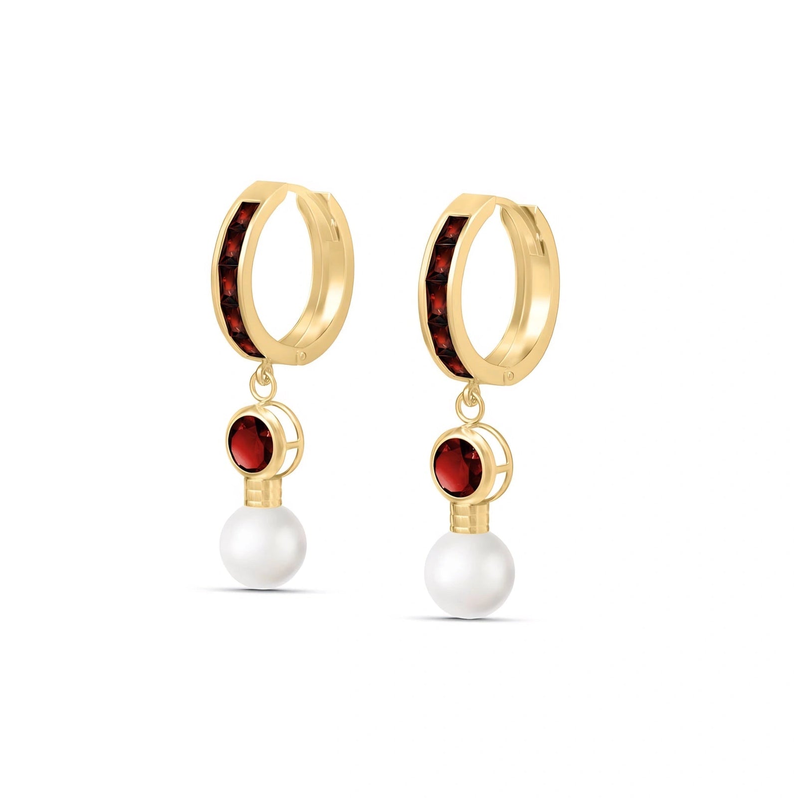 Yellow Gold Garnet & Pearl — Mariaantonella
