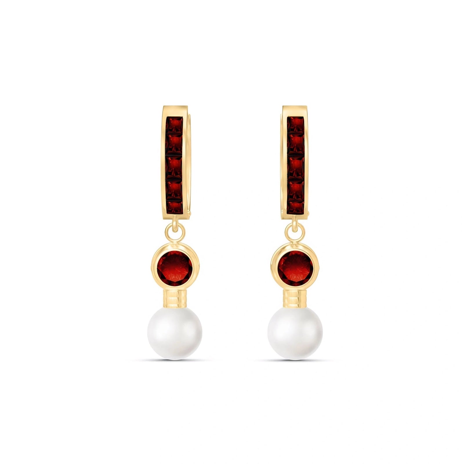 Yellow Gold Garnet & Pearl — Mariaantonella