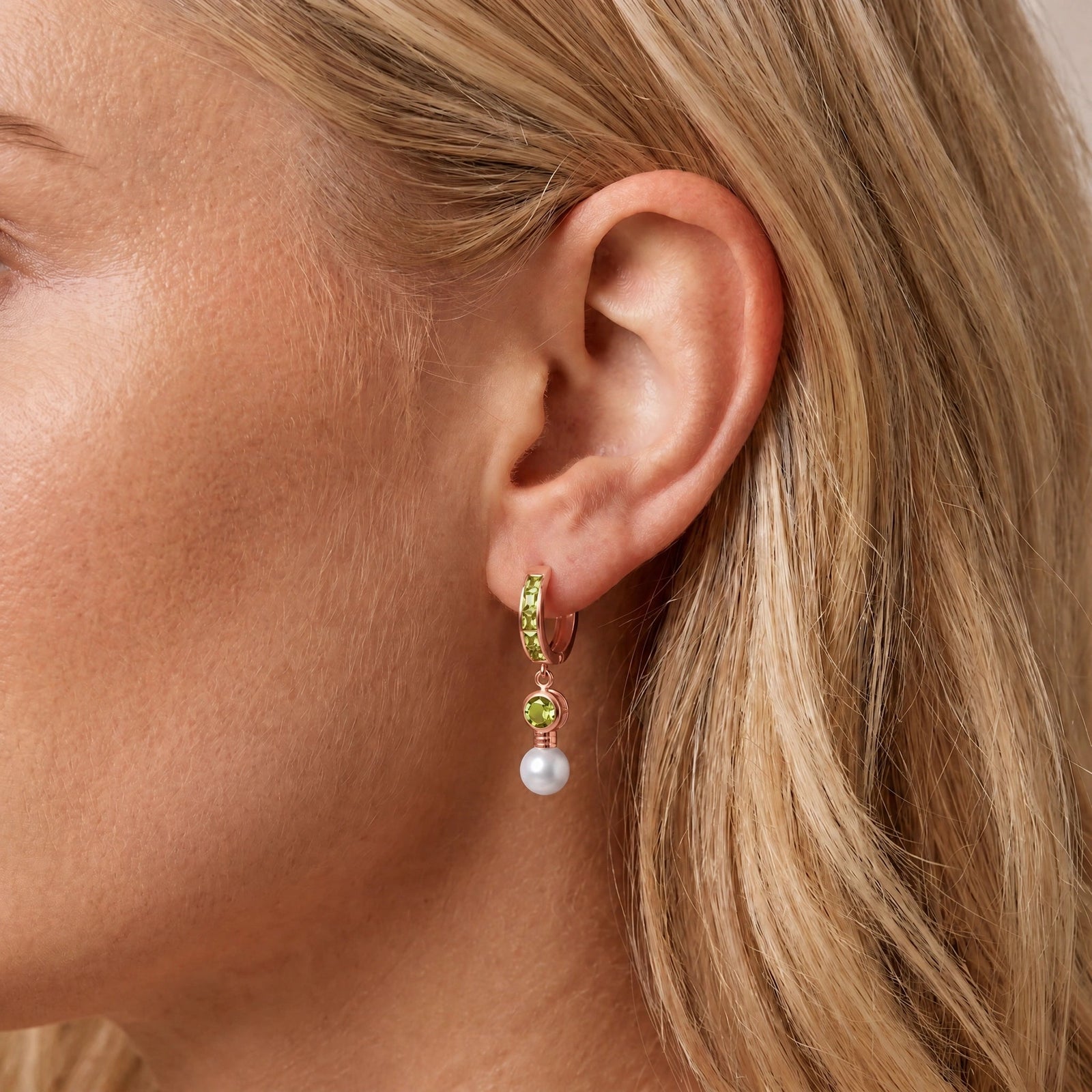 Rose Gold Peridot & Pearl — Mariaantonella
