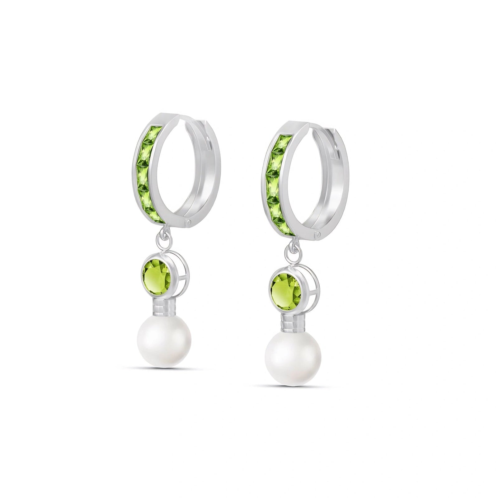 White Gold Peridot & Pearl — Mariaantonella