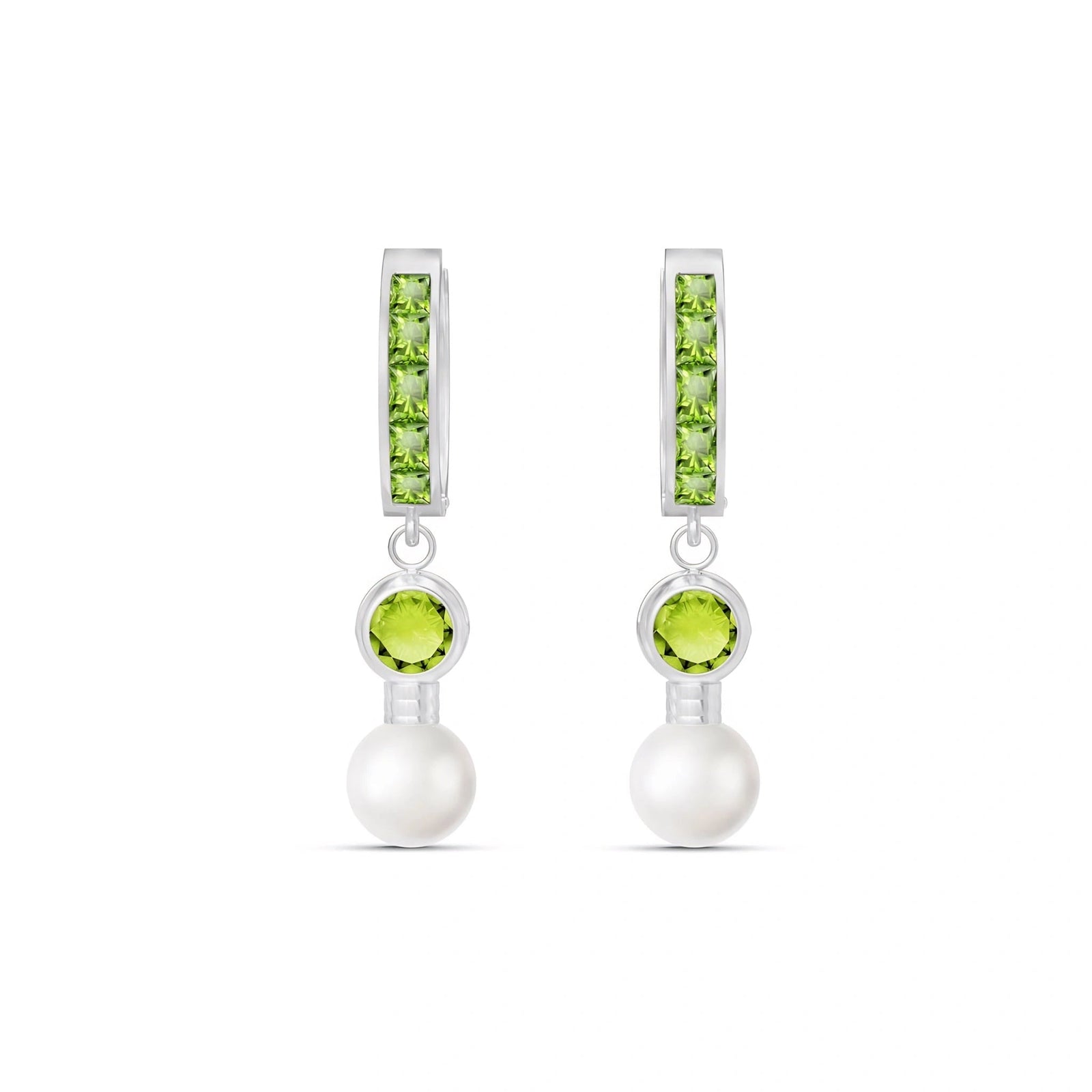 White Gold Peridot & Pearl — Mariaantonella