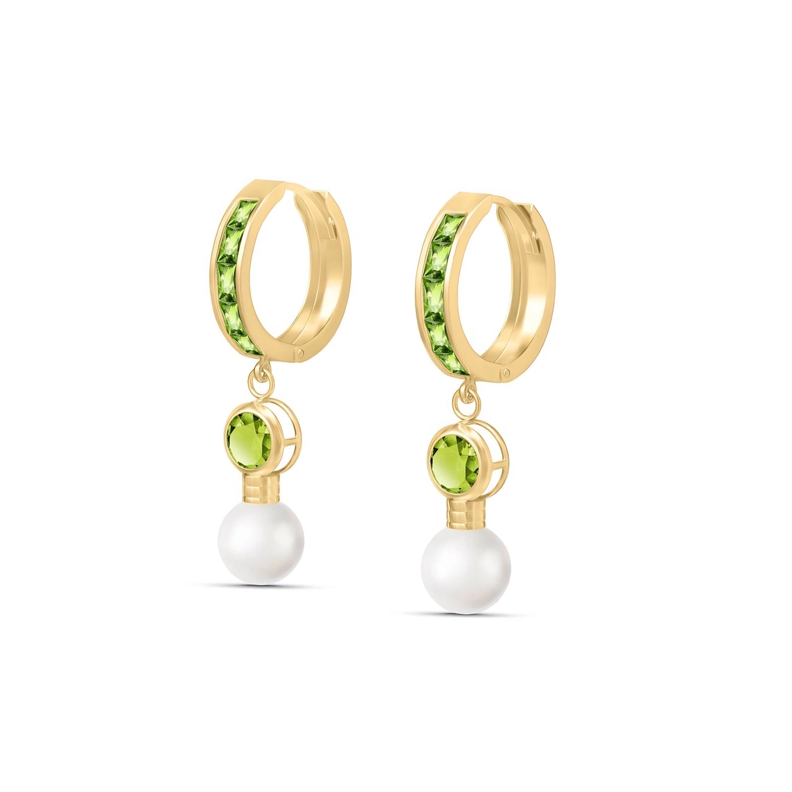 Yellow Gold Peridot & Pearl — Mariaantonella
