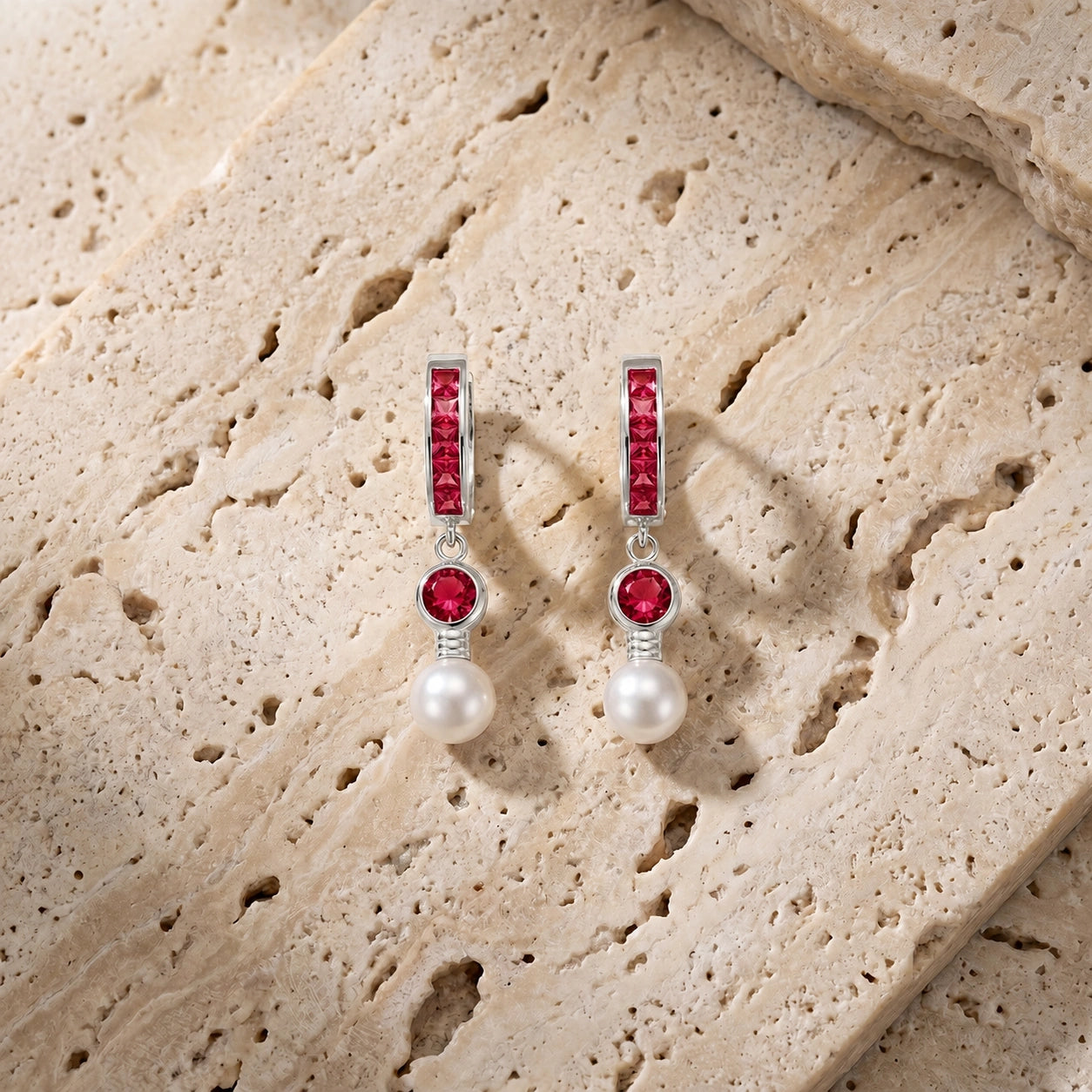 White Gold Ruby & Pearl — Mariaantonella