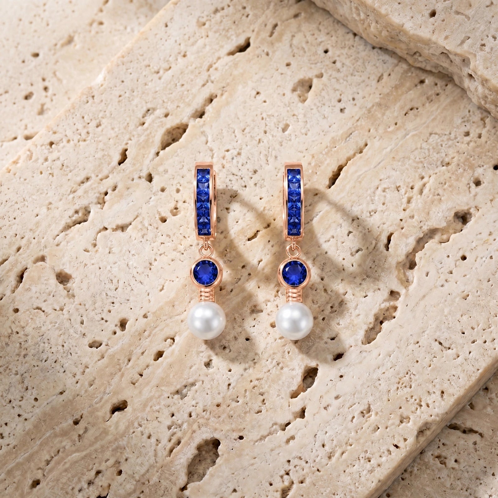 Rose Gold Sapphire & Pearl — Mariaantonella