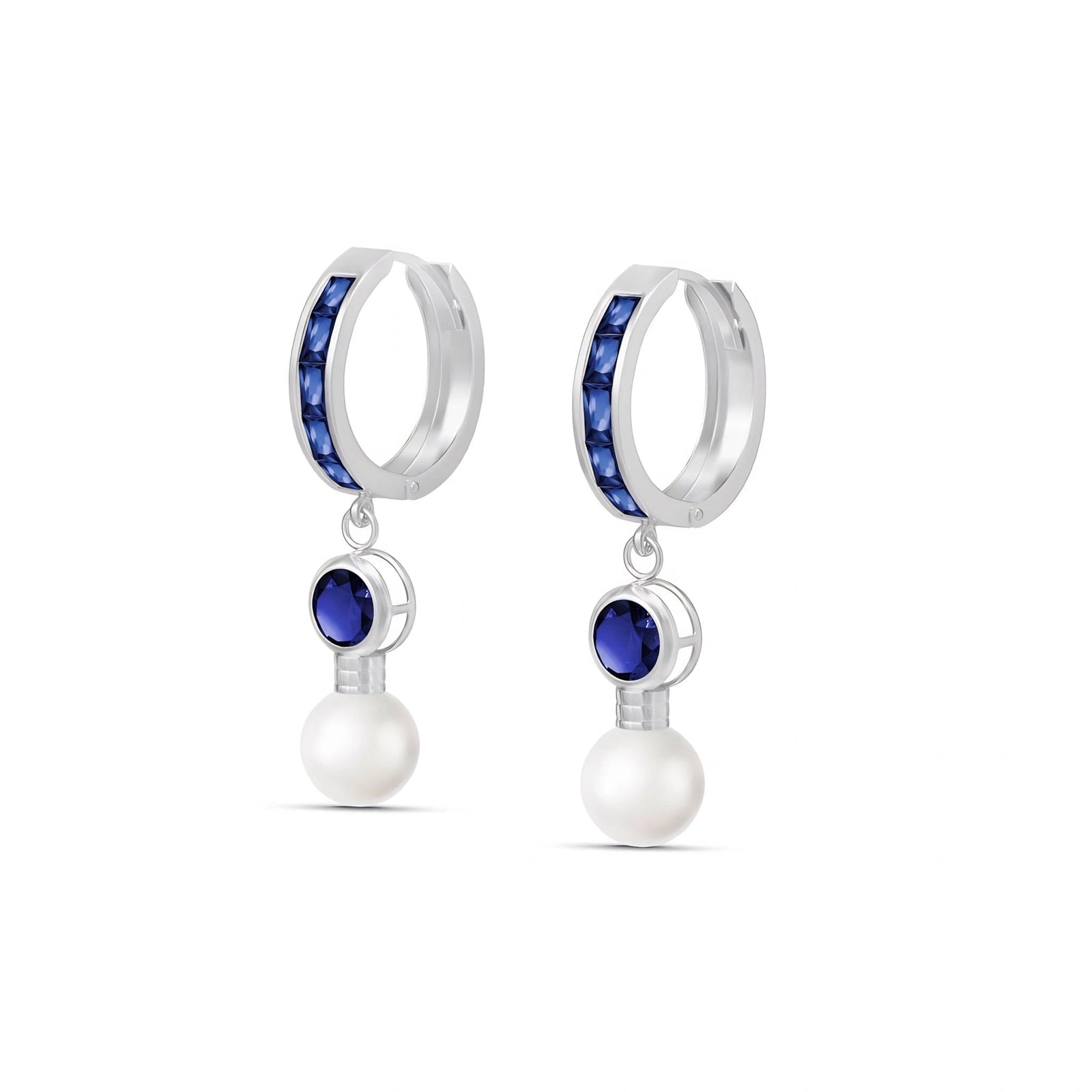 White Gold Sapphire & Pearl — Mariaantonella