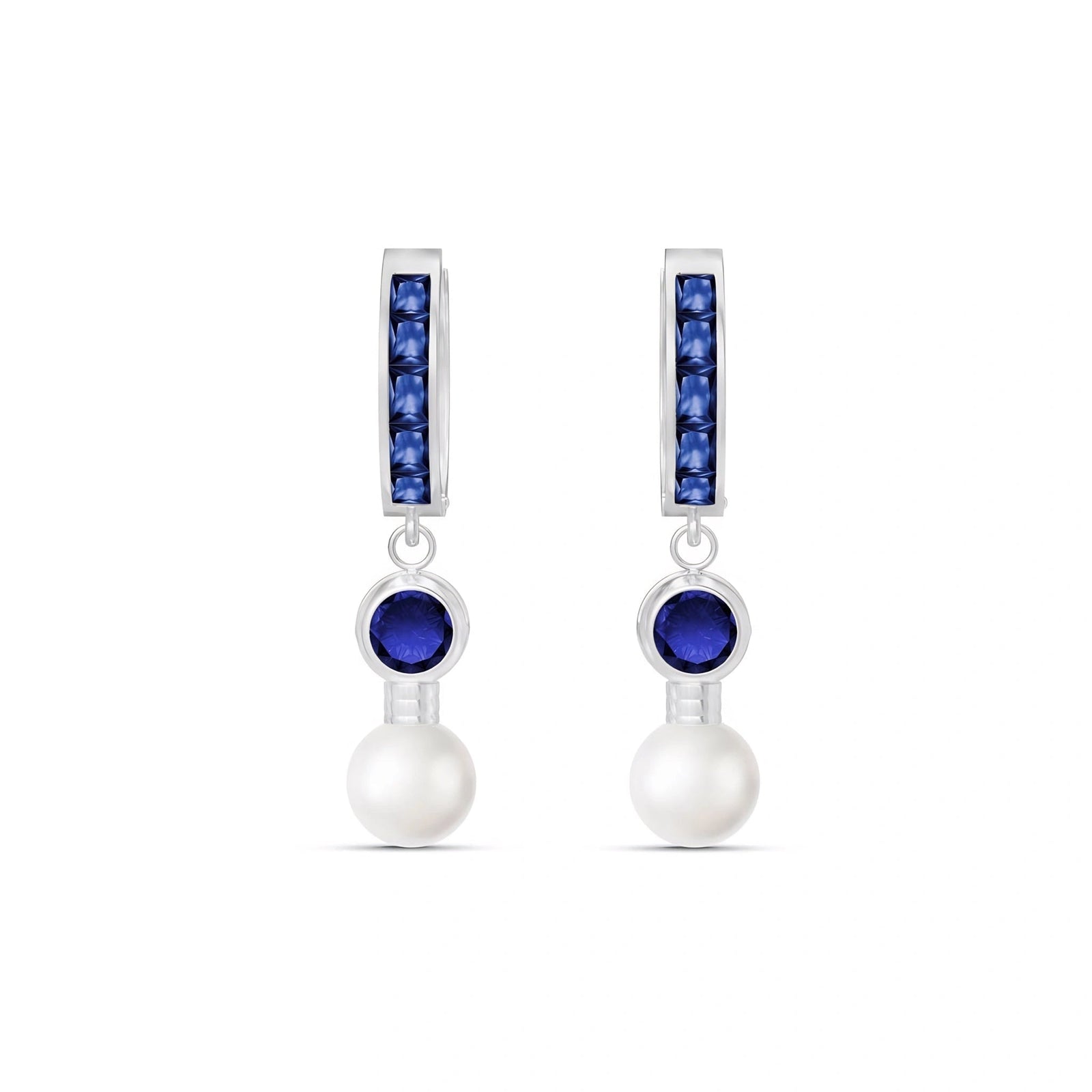 White Gold Sapphire & Pearl — Mariaantonella