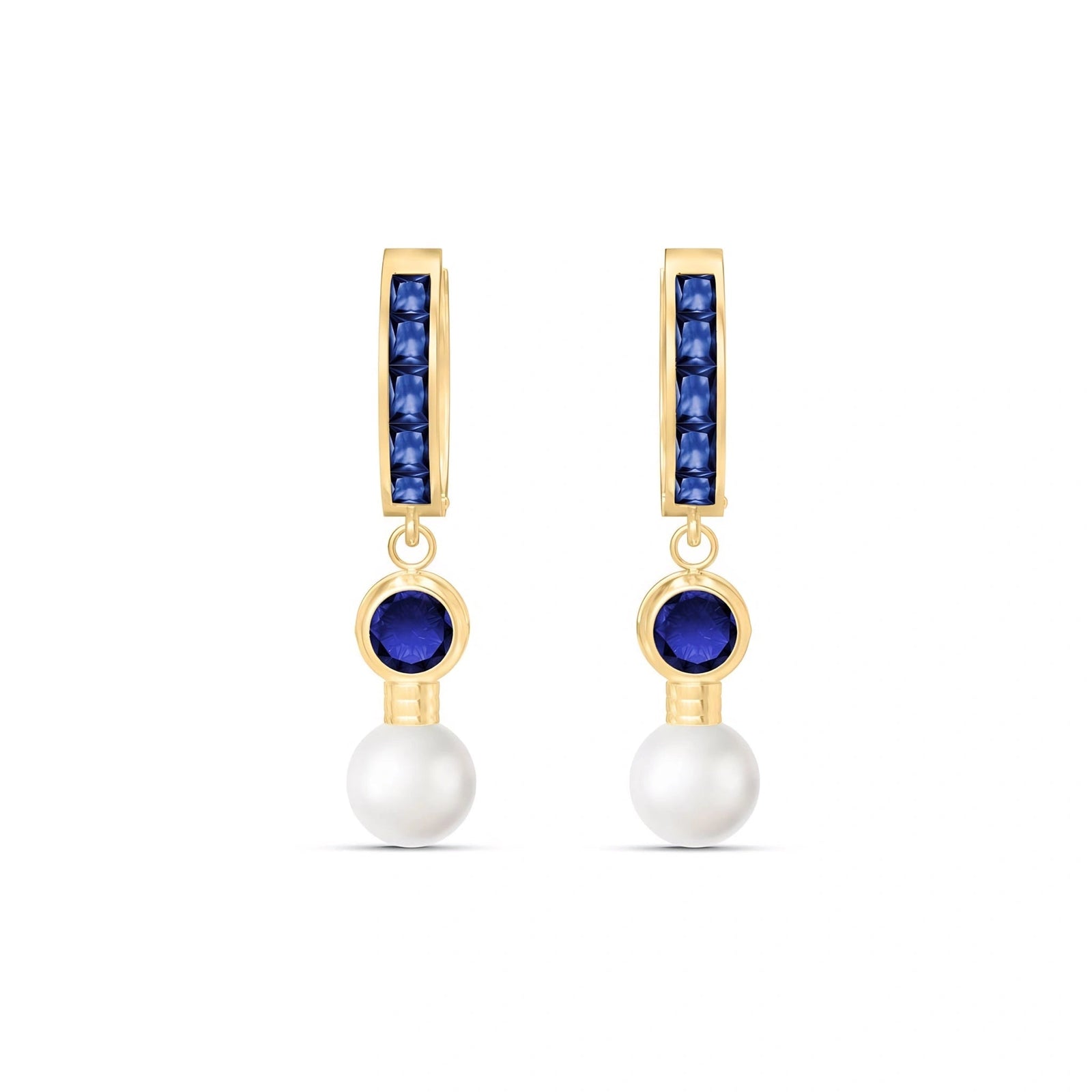 Yellow Gold Sapphire & Pearl — Mariaantonella
