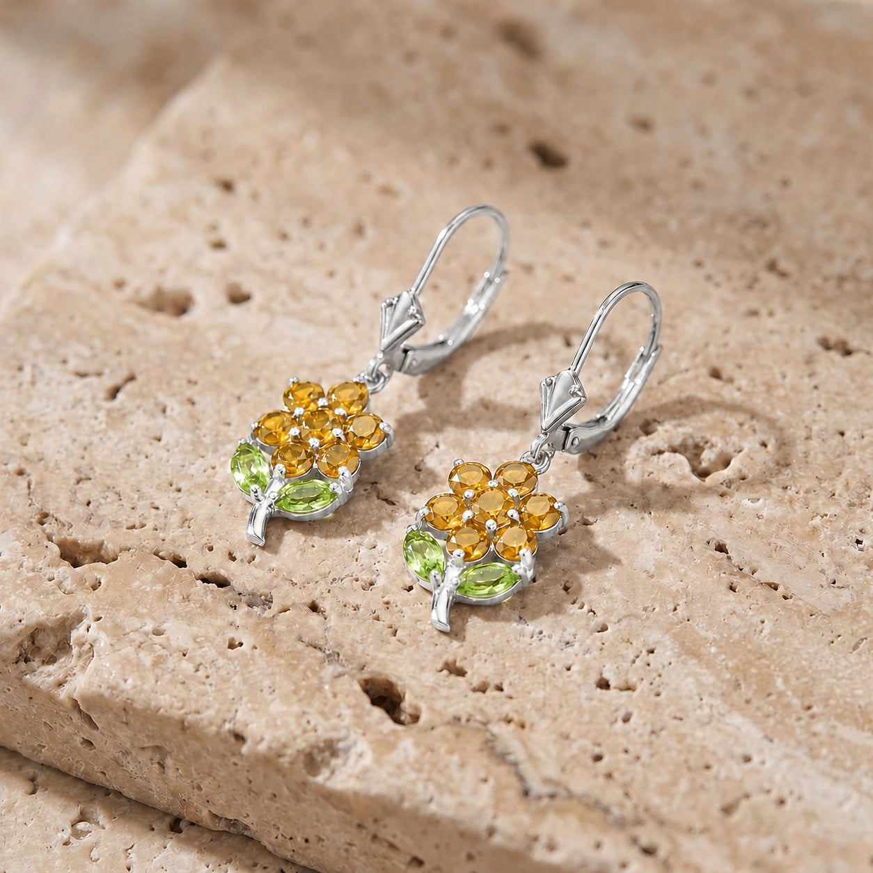 White Gold Citrine & Peridot — Mariaantonietta