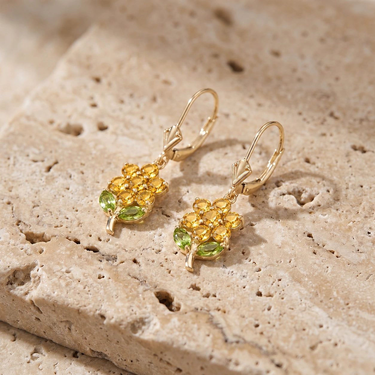 Yellow Gold Citrine & Peridot — Mariaantonietta