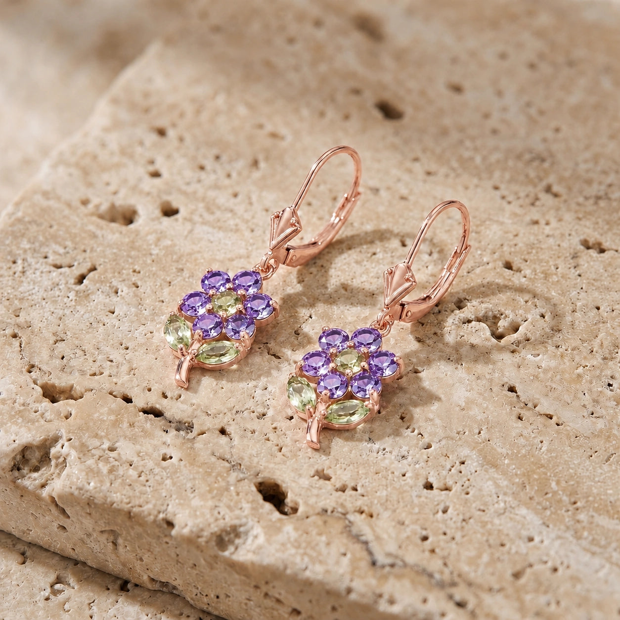 Rose Gold Peridot & Amethyst — Mariaantonietta