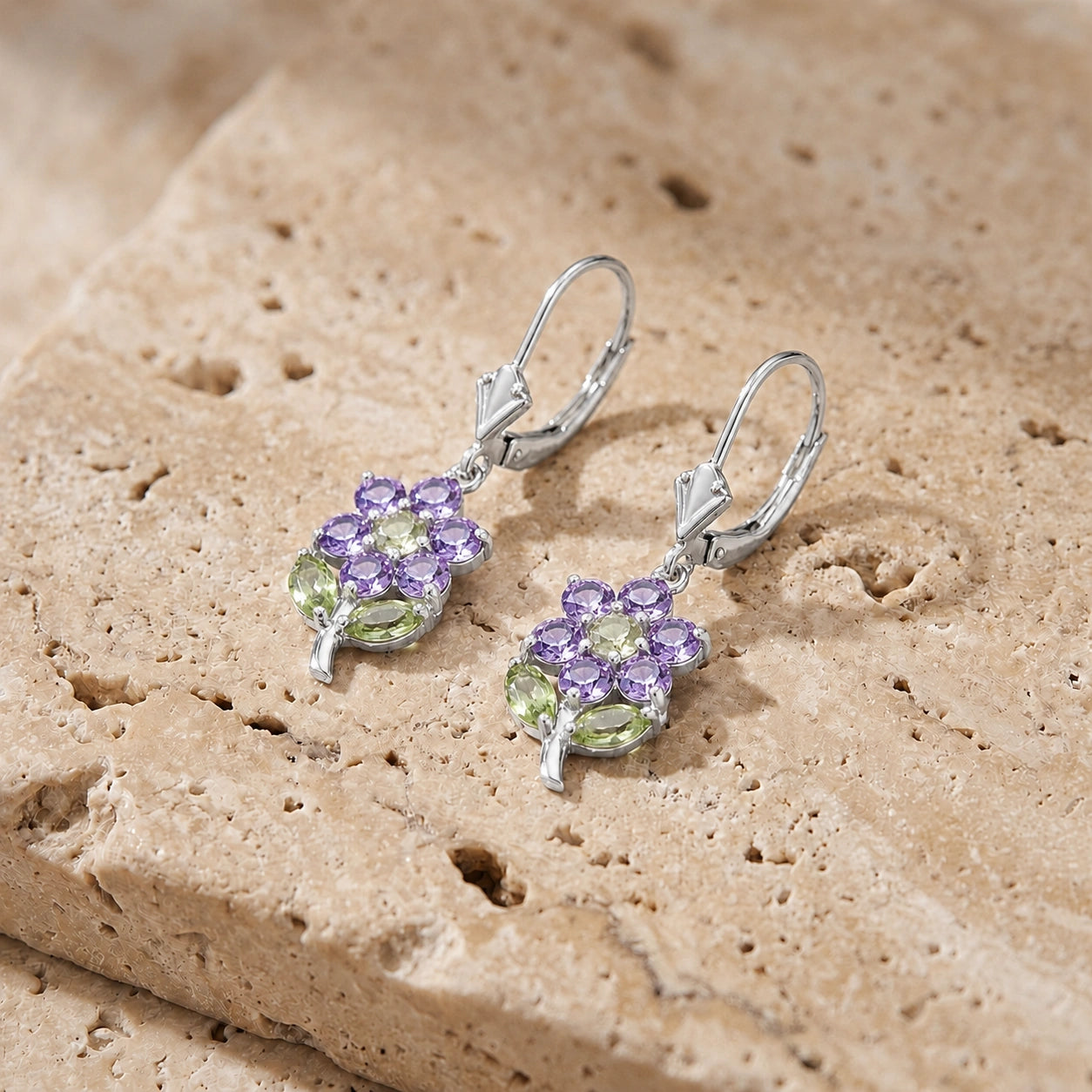 White Gold Peridot & Amethyst — Mariaantonietta