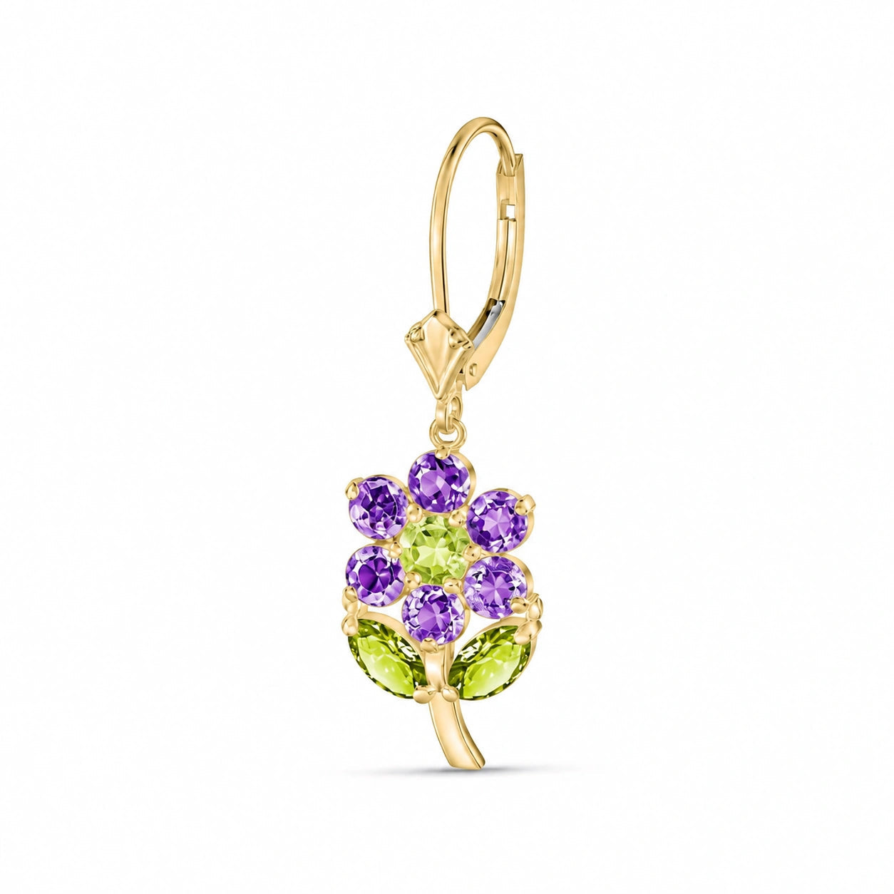 Yellow Gold Peridot & Amethyst — Mariaantonietta