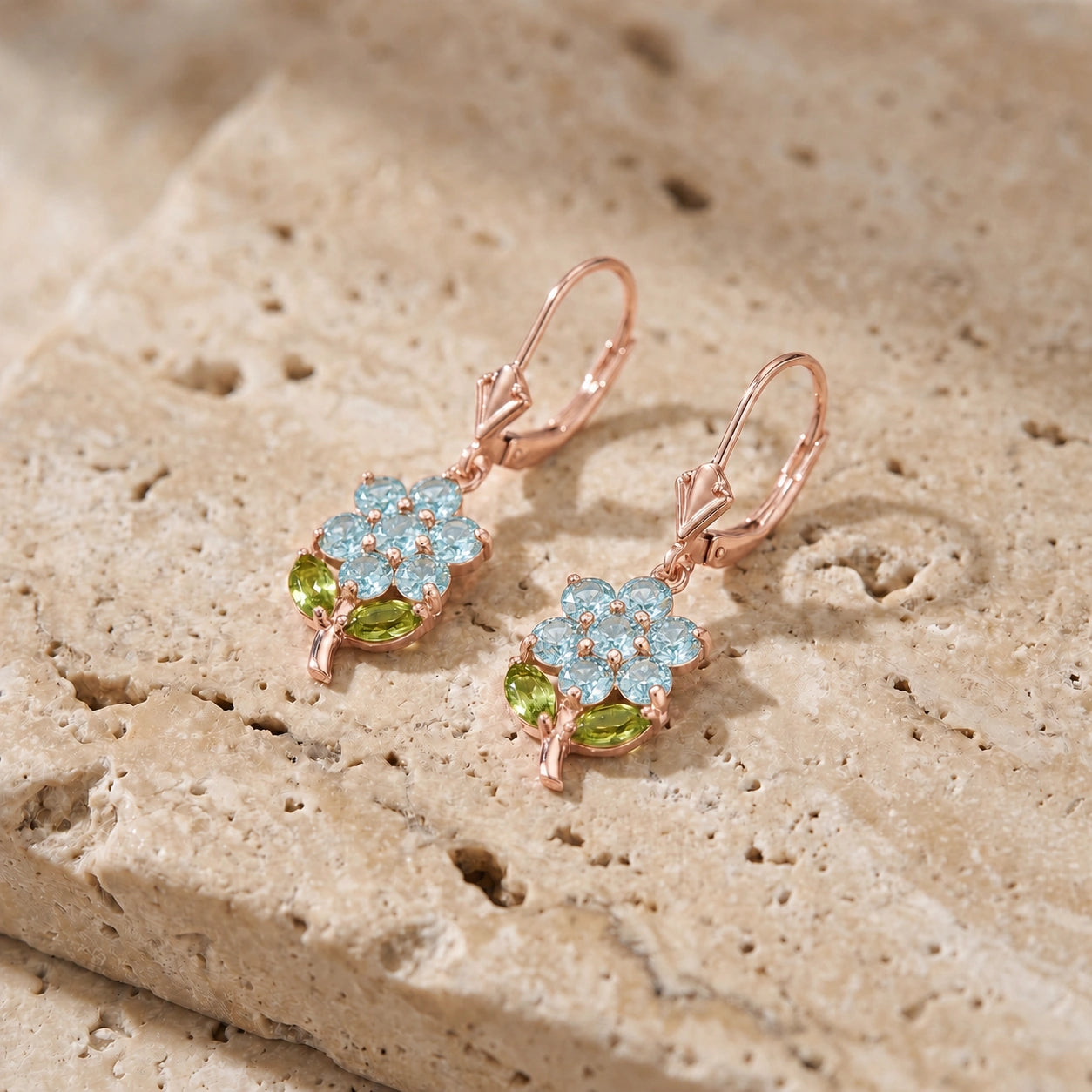 Rose Gold Peridot & Aquamarine — Mariaantonietta