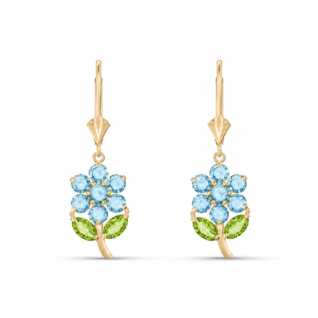 Yellow Gold Peridot & Aquamarine — Mariaantonietta