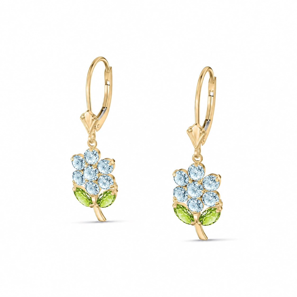 Yellow Gold Peridot & Aquamarine — Mariaantonietta