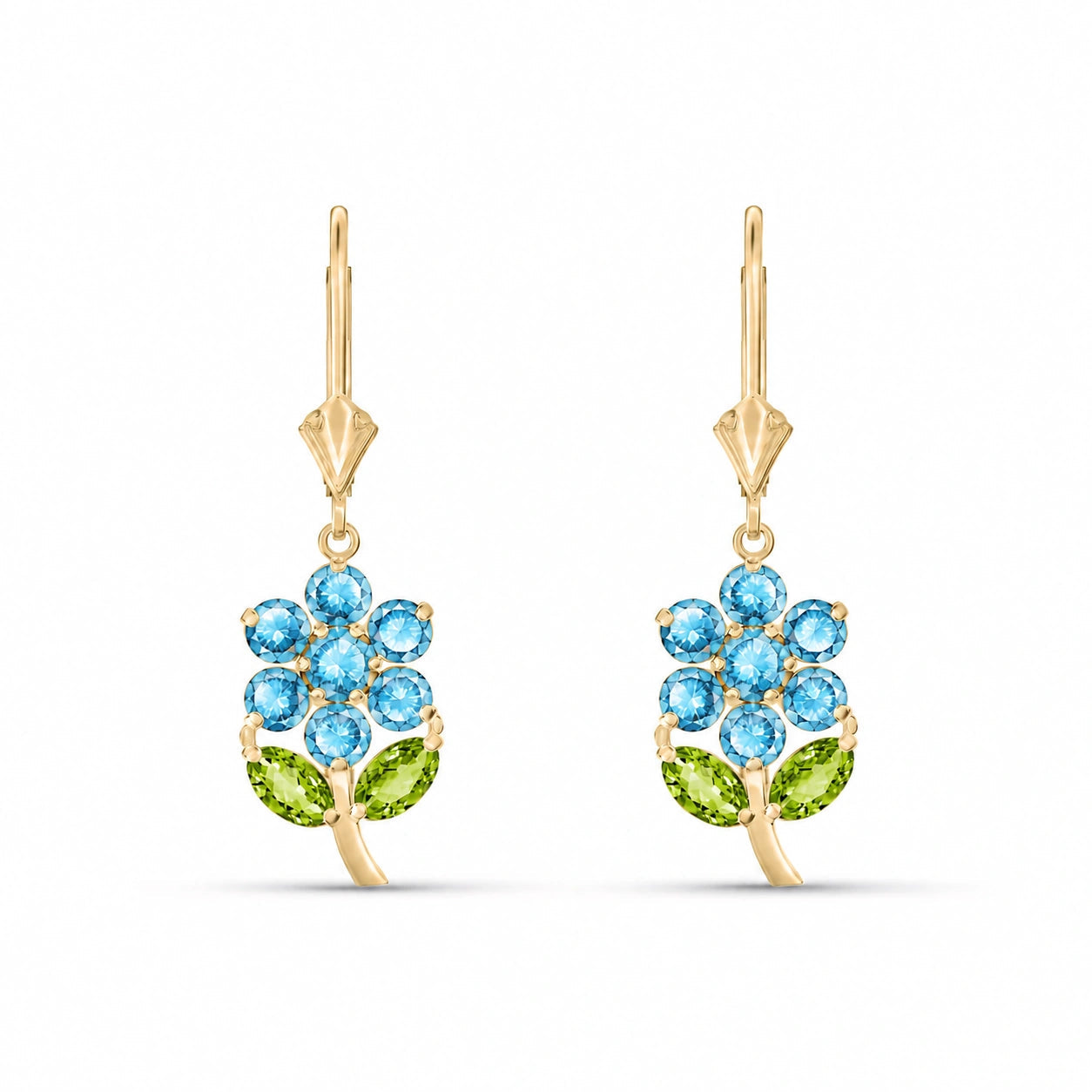 Yellow Gold Peridot & Blue Topaz — Mariaantonietta