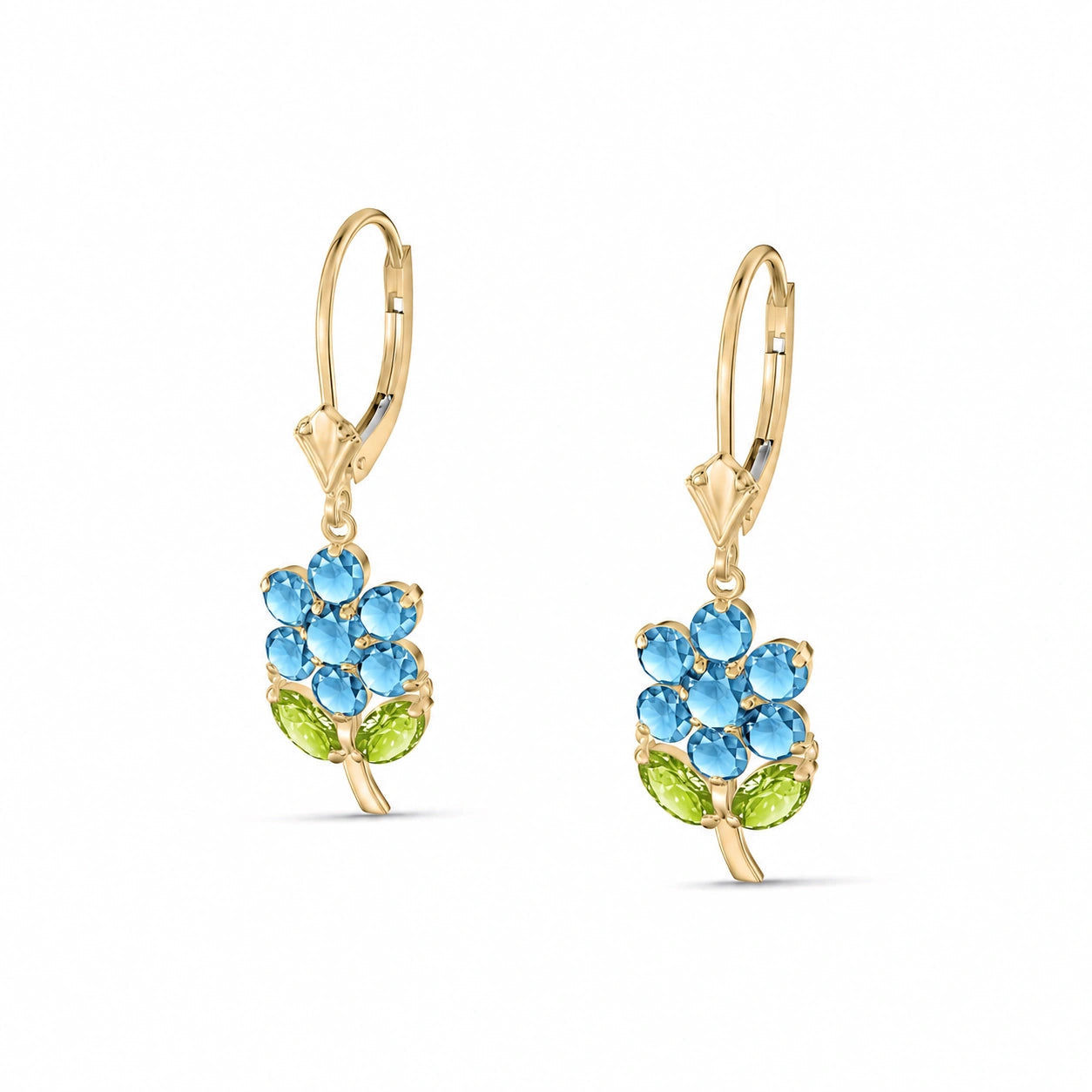 Yellow Gold Peridot & Blue Topaz — Mariaantonietta