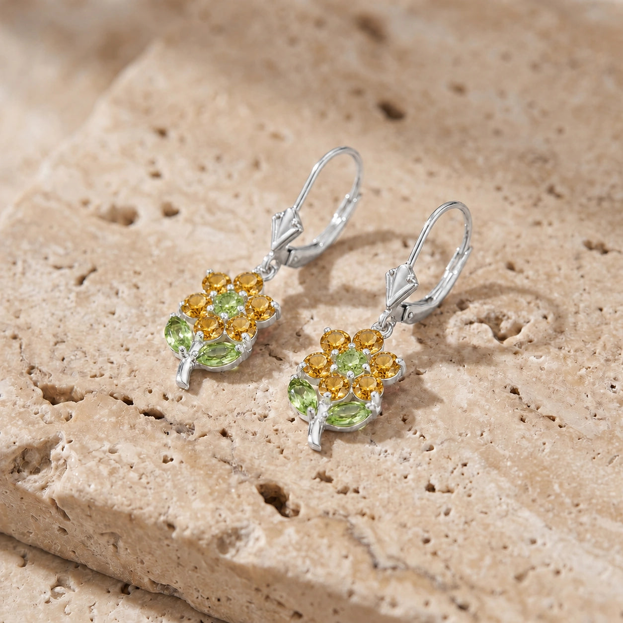 White Gold Peridot & Citrine — Mariaantonietta