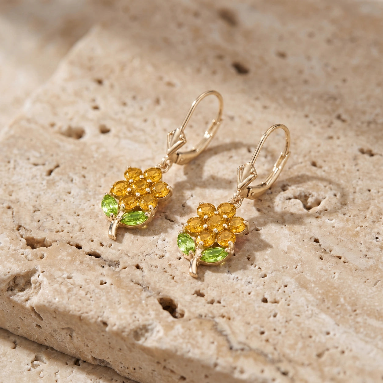 Yellow Gold Peridot & Citrine — Mariaantonietta