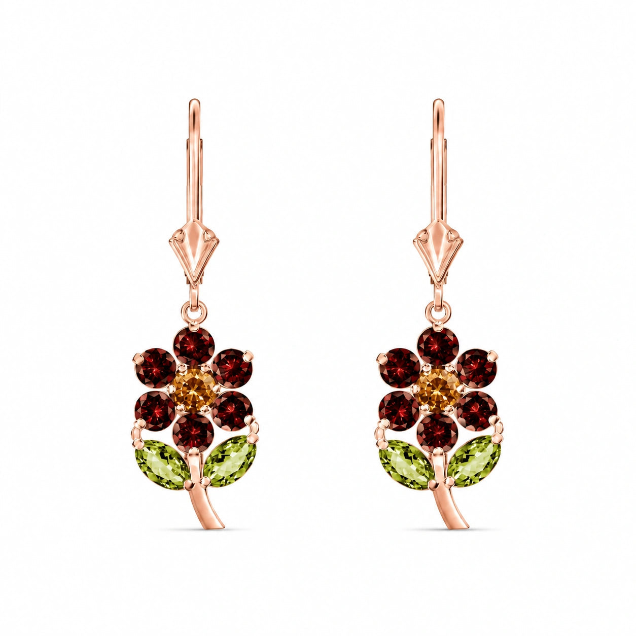 Rose Gold Peridot & Garnet & Citrine — Mariaantonietta