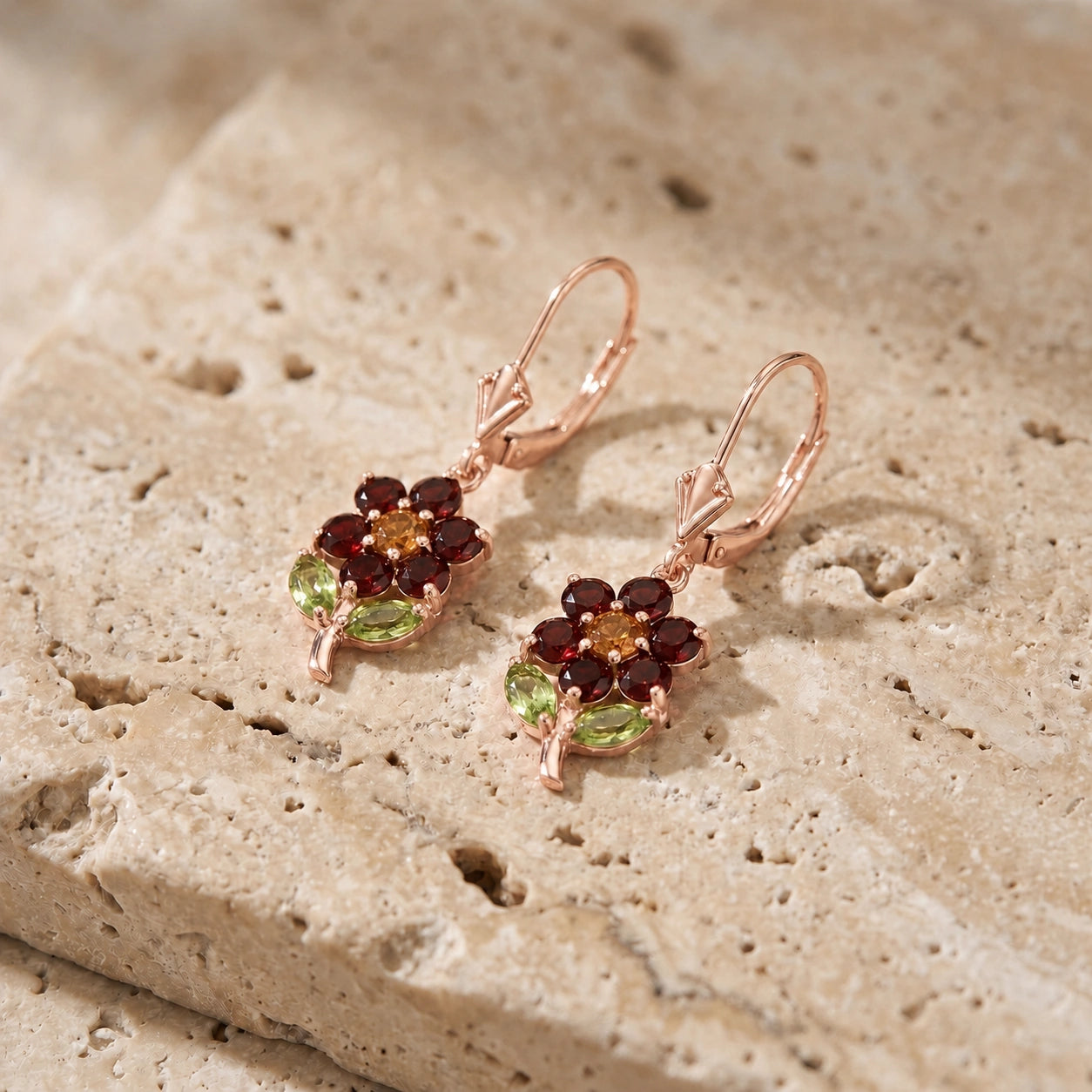 Rose Gold Peridot & Garnet & Citrine — Mariaantonietta