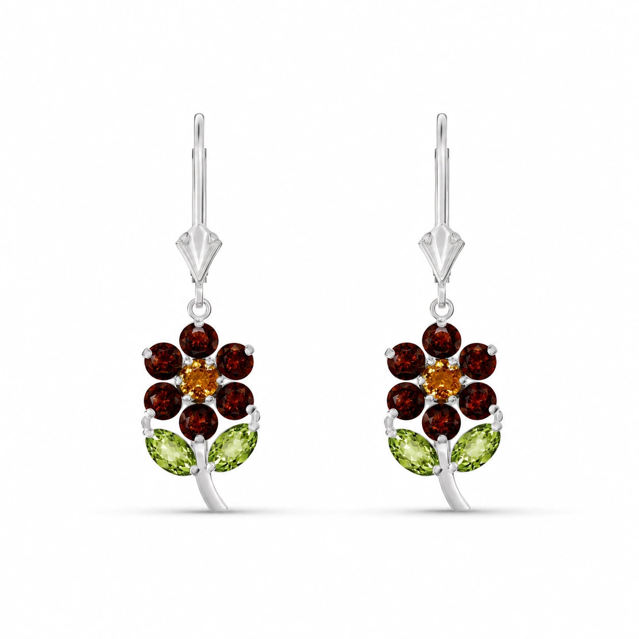 White Gold Peridot & Garnet & Citrine — Mariaantonietta