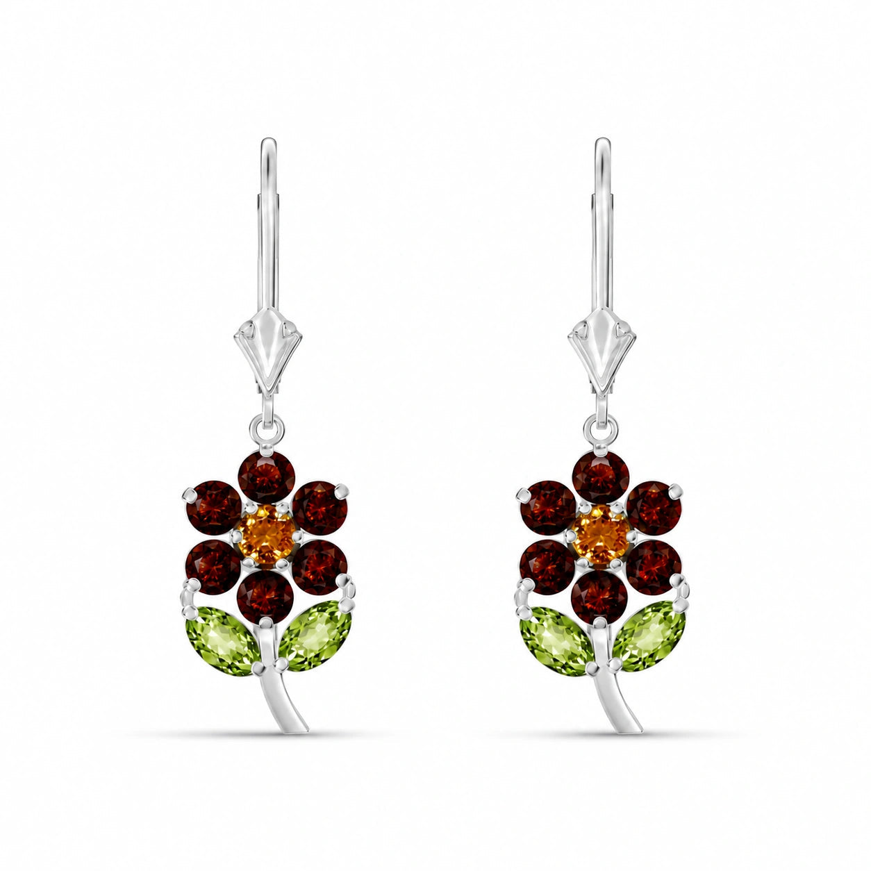 White Gold Peridot & Garnet & Citrine — Mariaantonietta