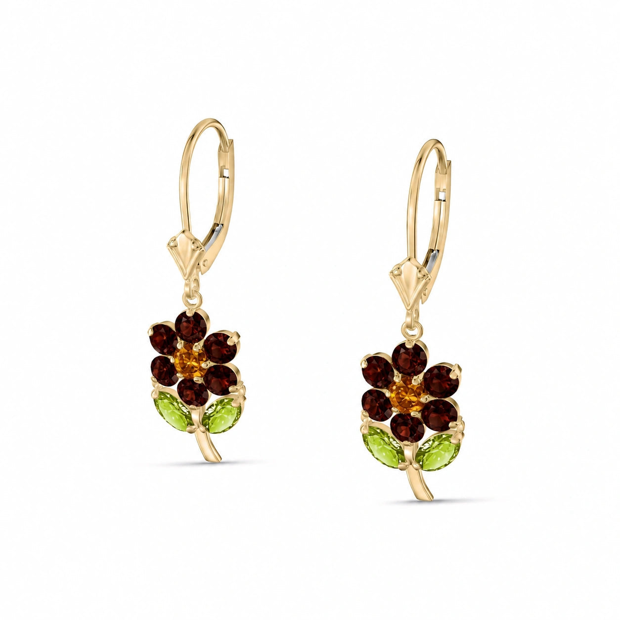 Yellow Gold Peridot & Garnet & Citrine — Mariaantonietta