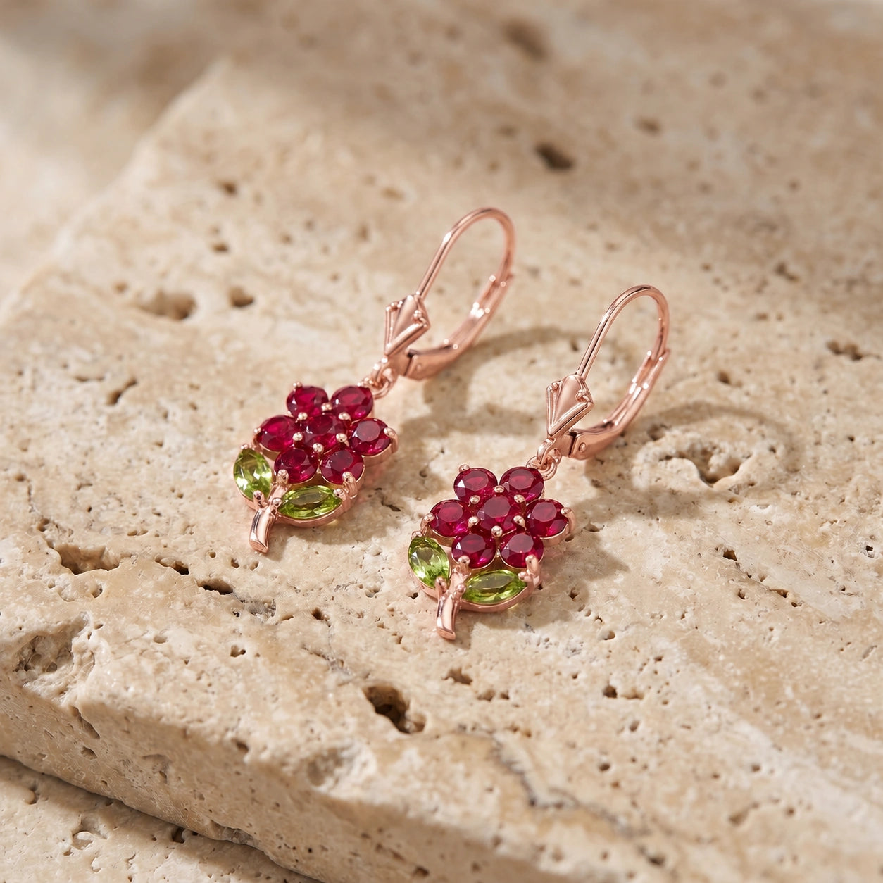 Rose Gold Peridot & Ruby — Mariaantonietta