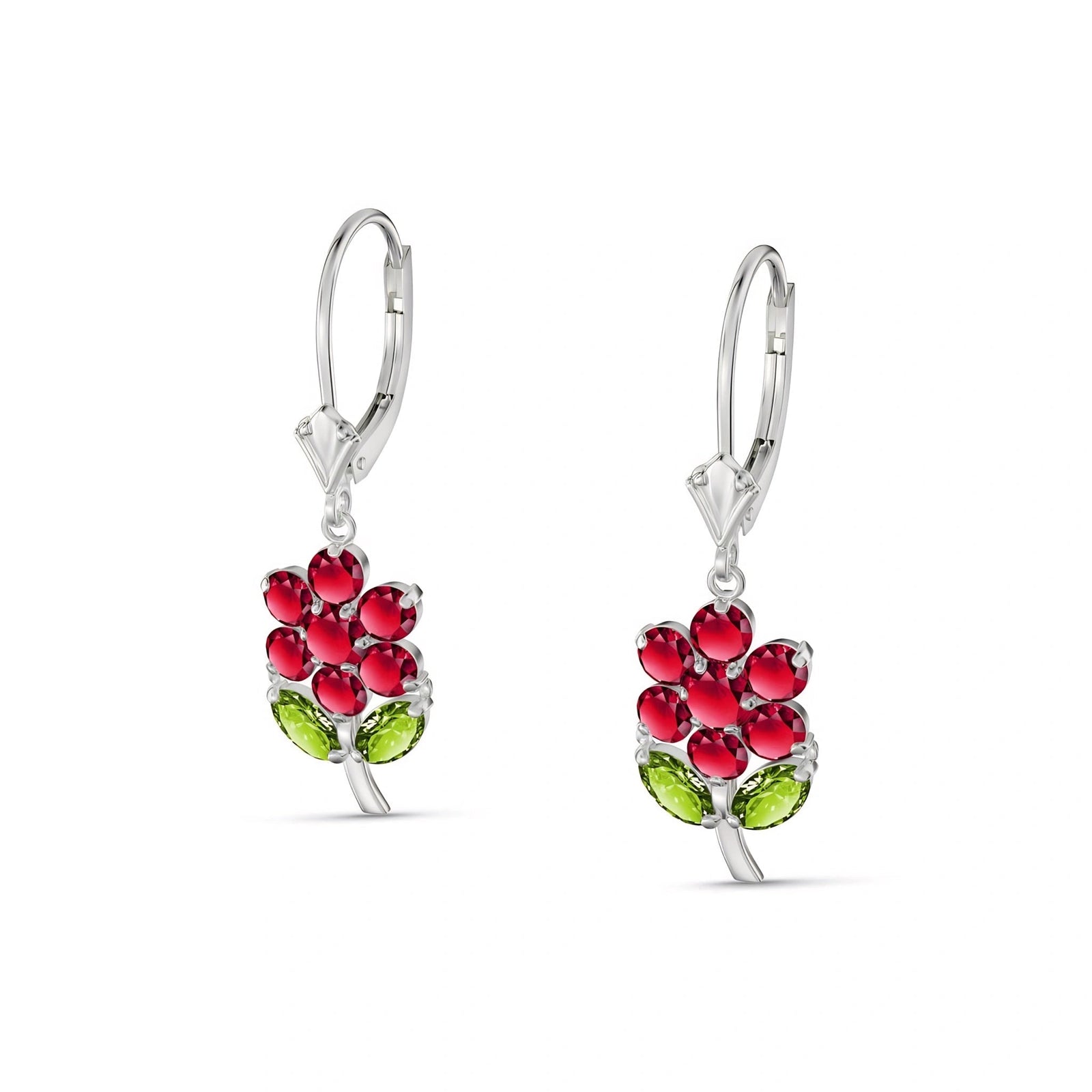 White Gold Peridot & Ruby — Mariaantonietta